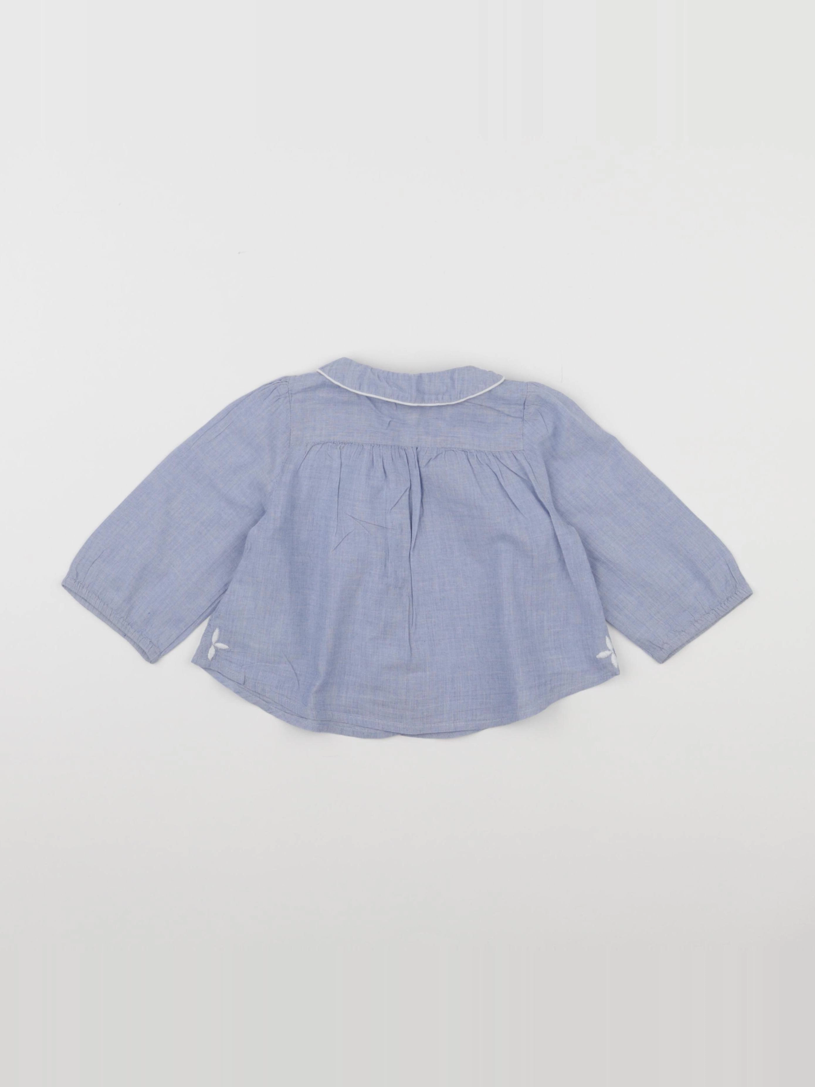Cyrillus - blouse bleu - 12 mois