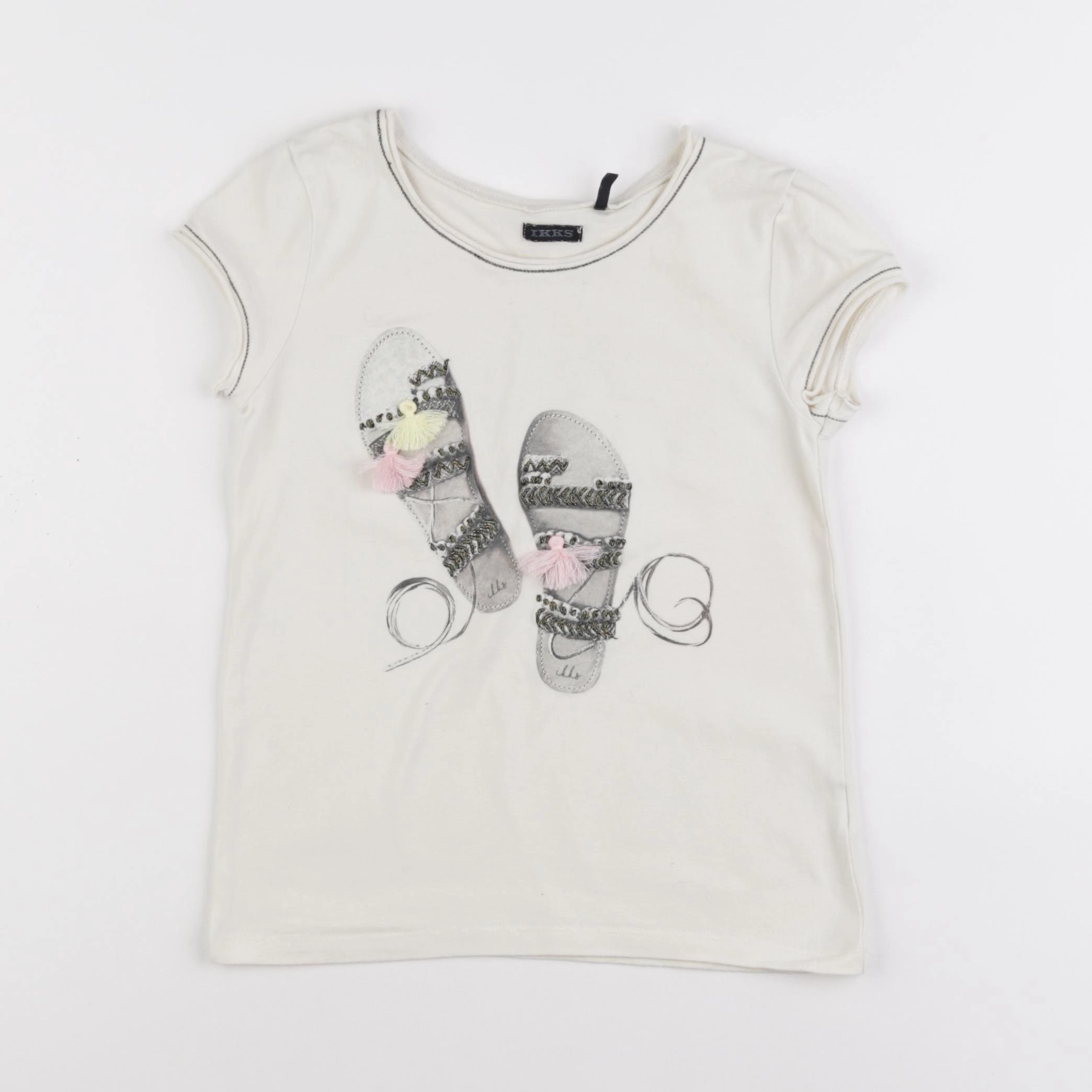 IKKS - tee-shirt beige - 8 ans