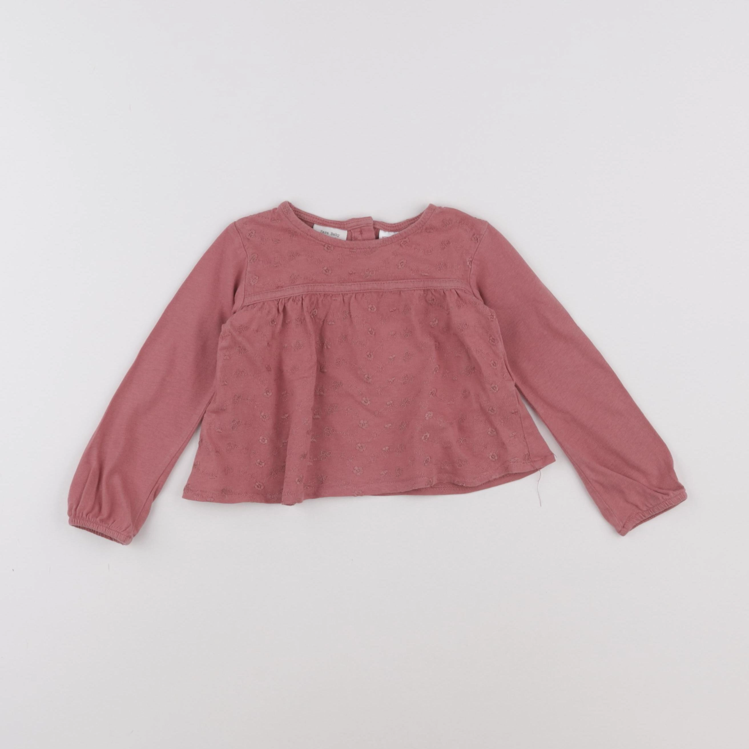 Zara - tee-shirt rose - 6/9 mois
