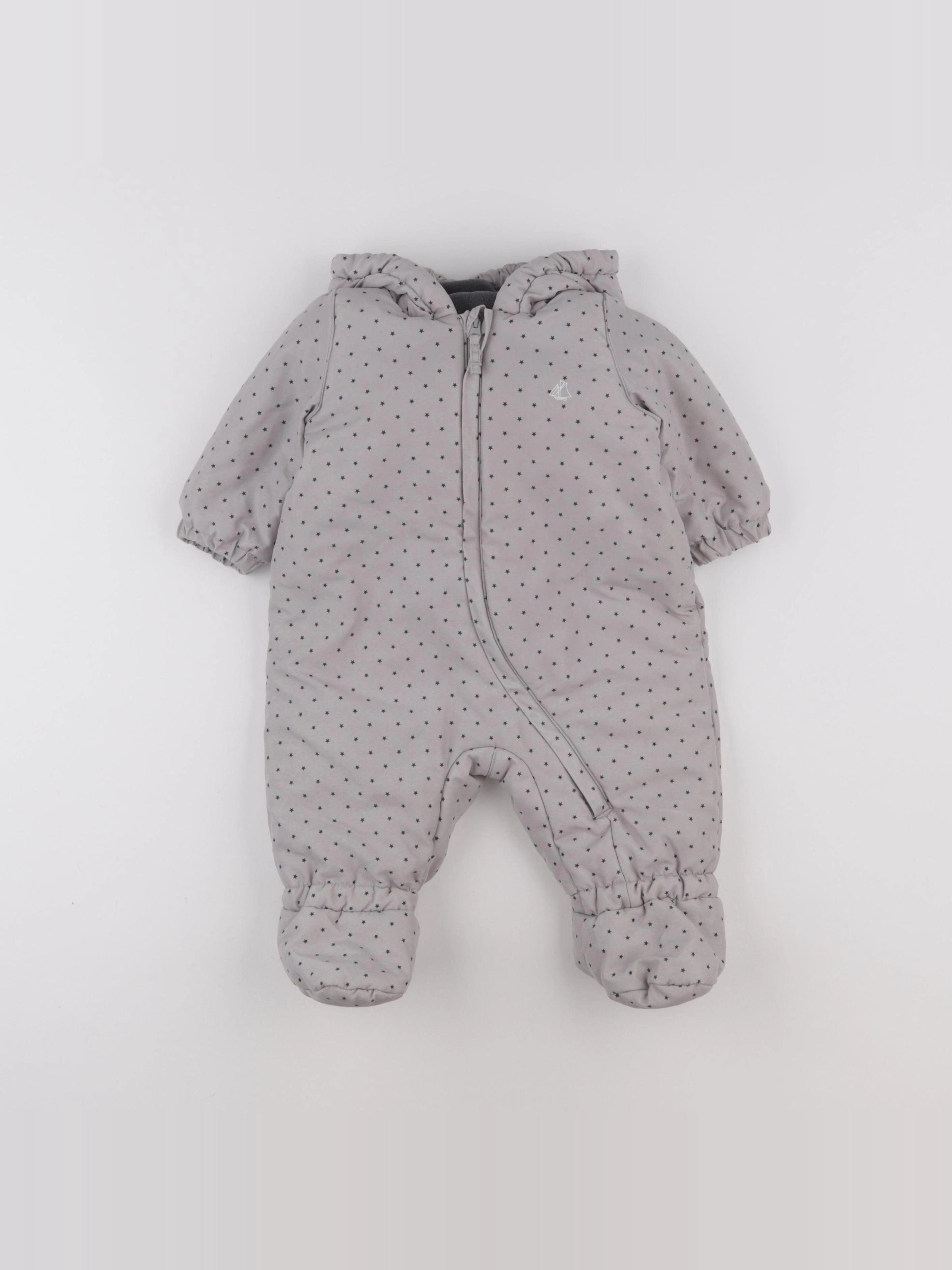 Petit Bateau - combi-pilote gris - 6 mois