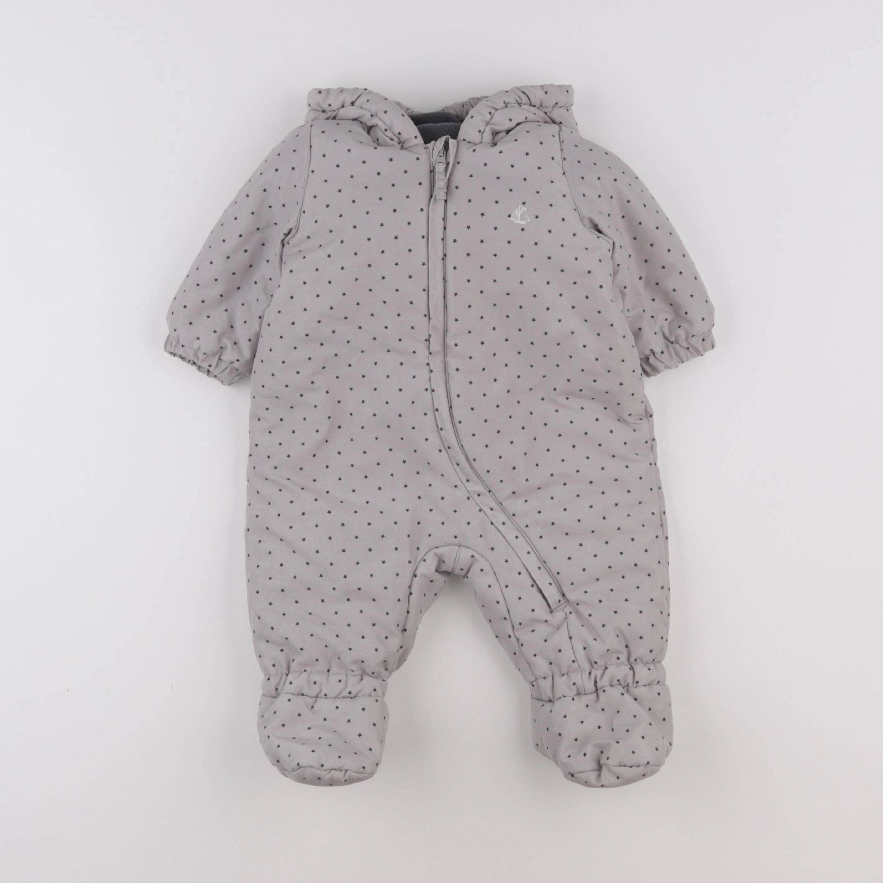 Petit Bateau - combi-pilote gris - 6 mois