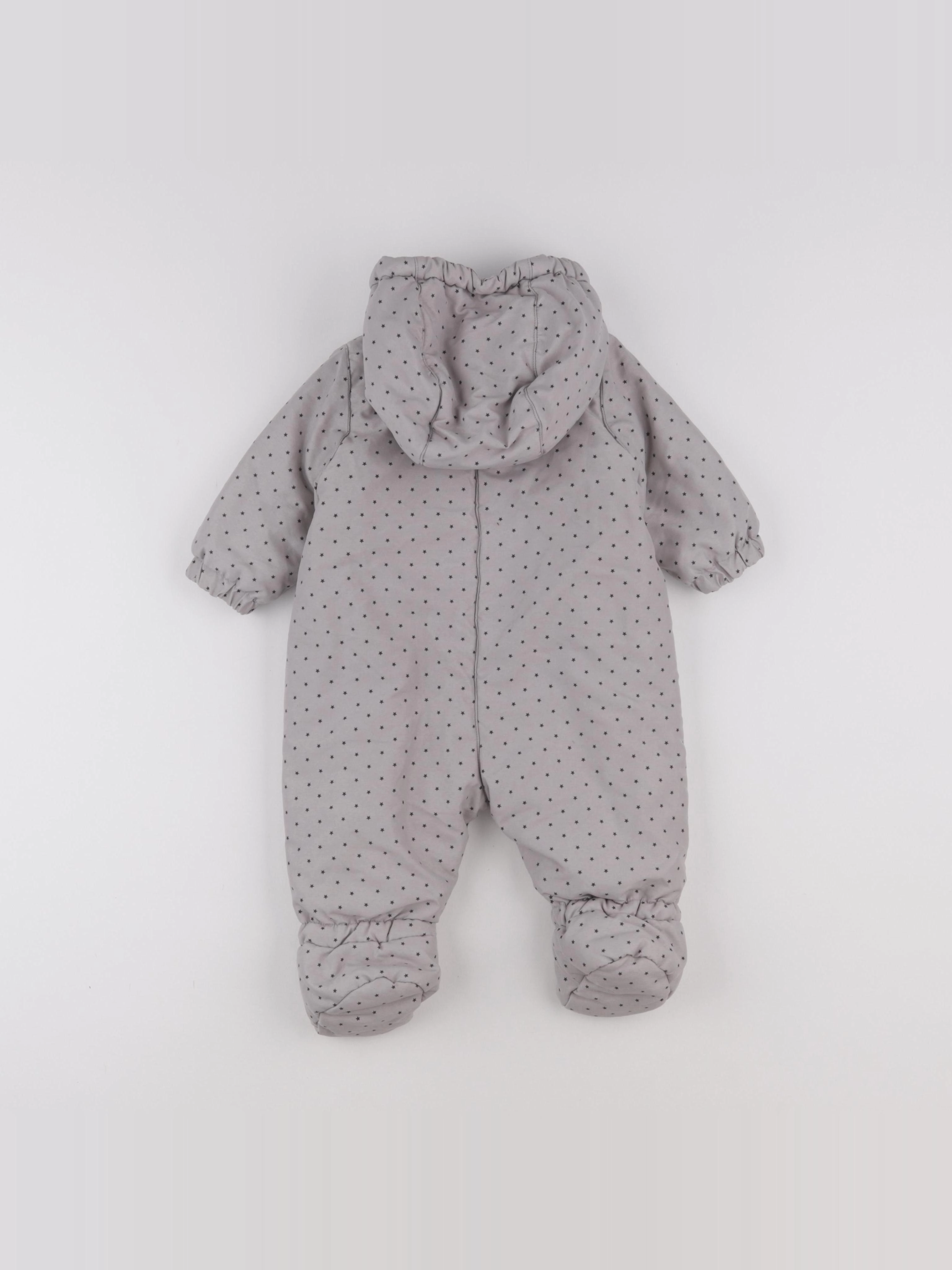 Petit Bateau - combi-pilote gris - 6 mois