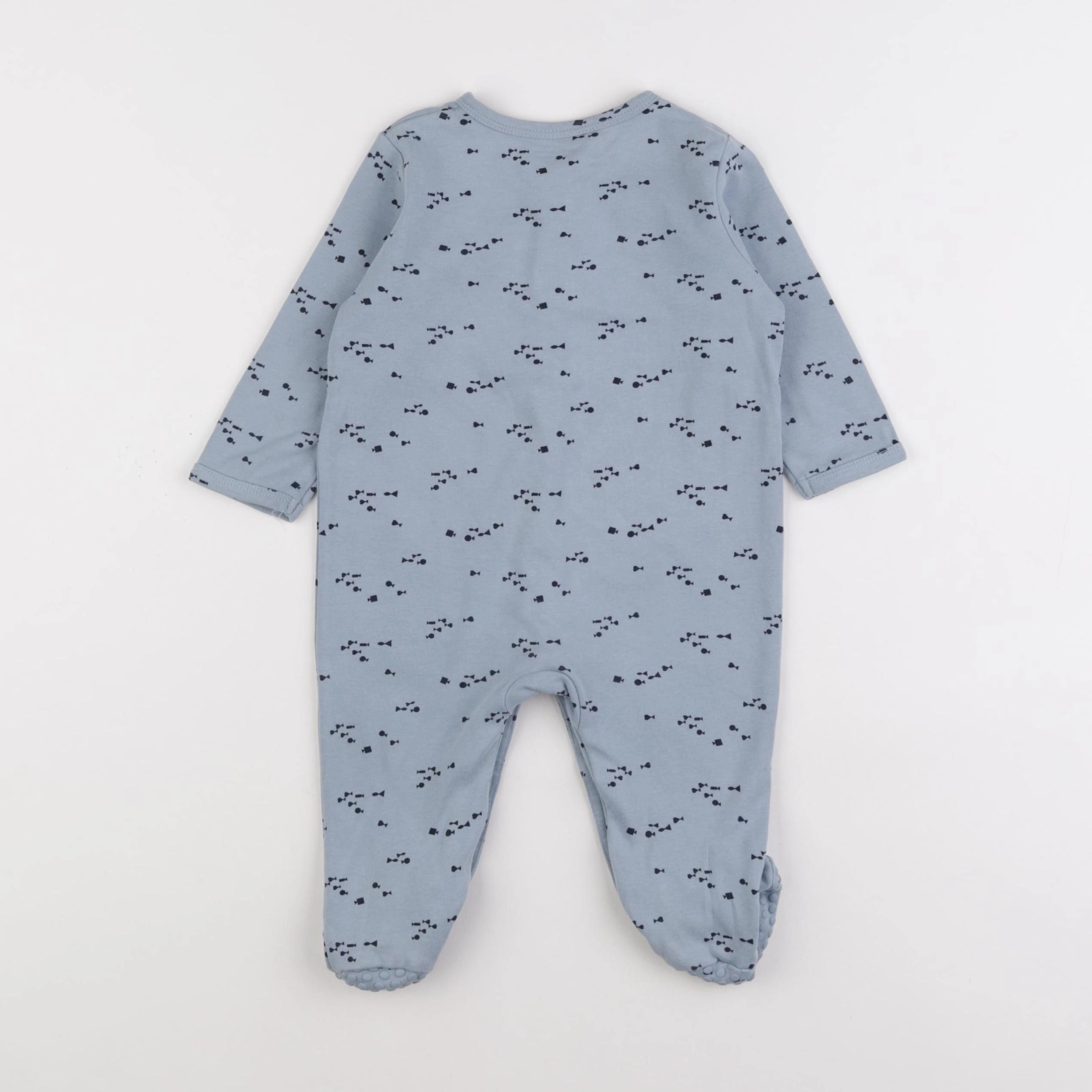 Vertbaudet - pyjama coton bleu - 12 mois