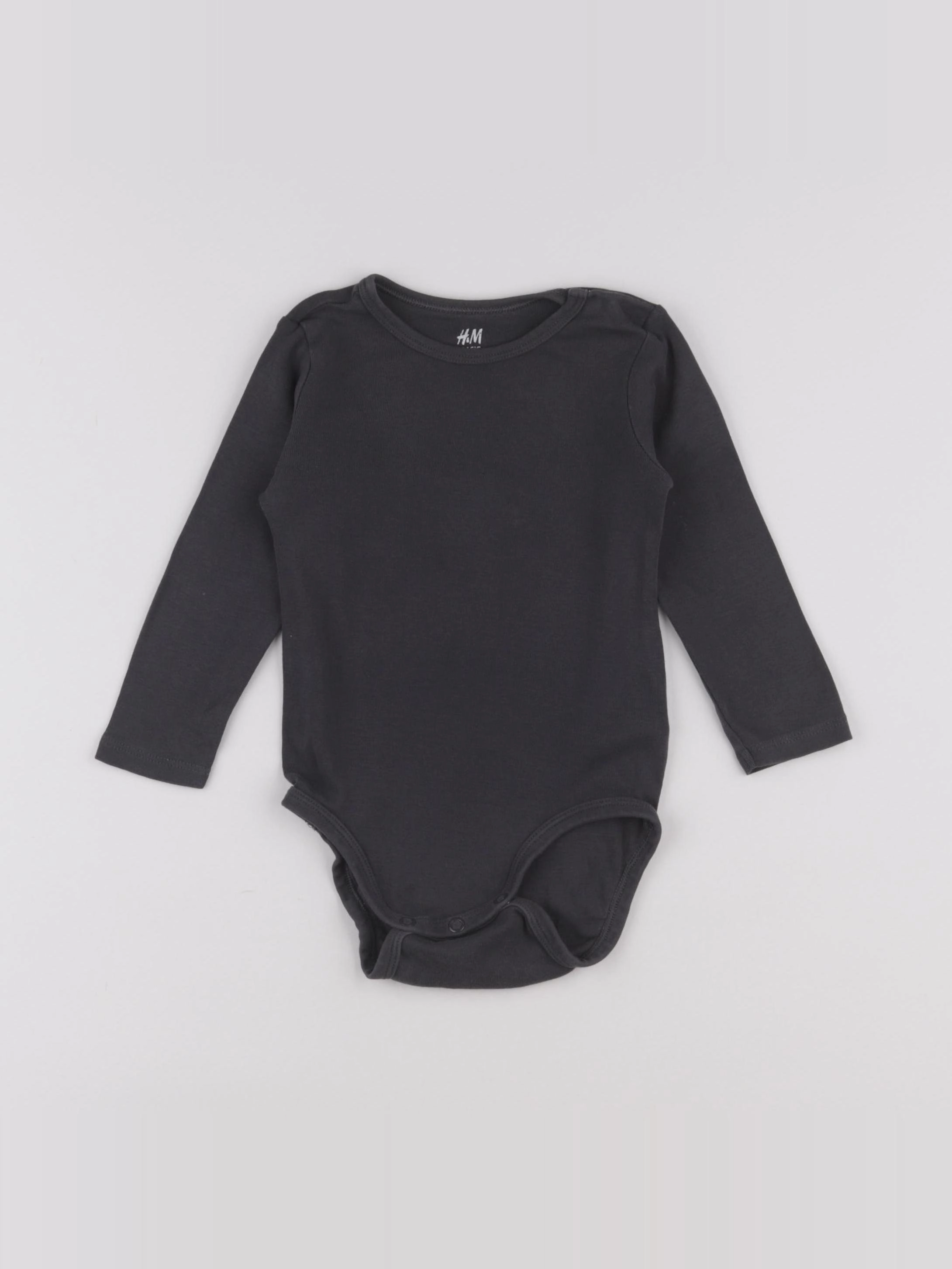 H&M - body gris - 9/12 mois