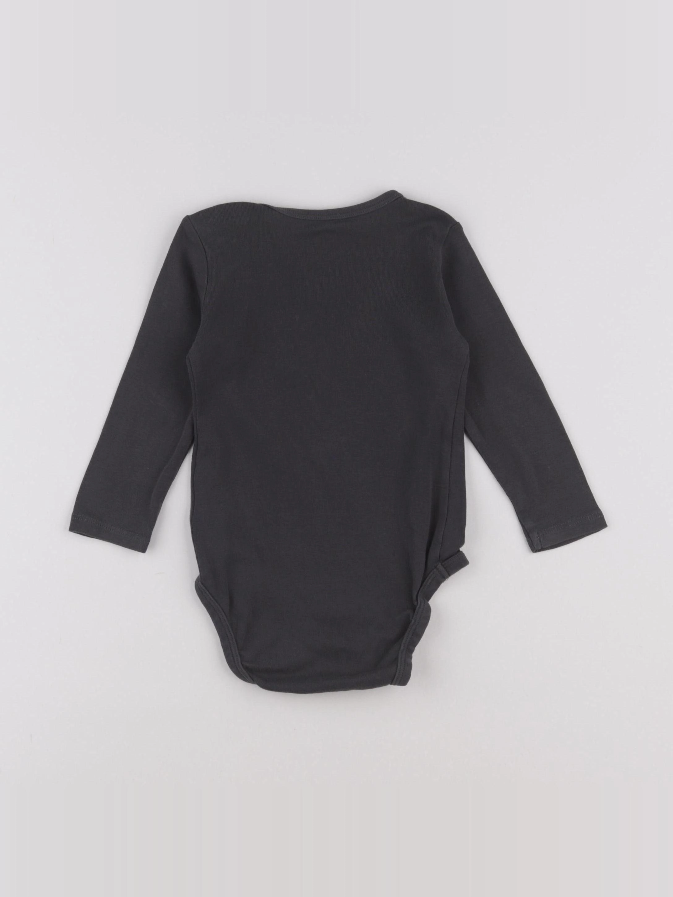 H&M - body gris - 9/12 mois