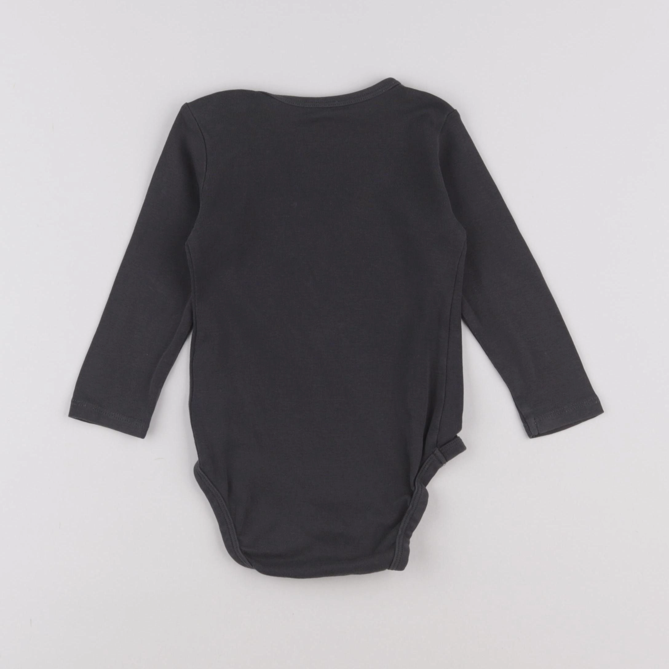 H&M - body gris - 9/12 mois
