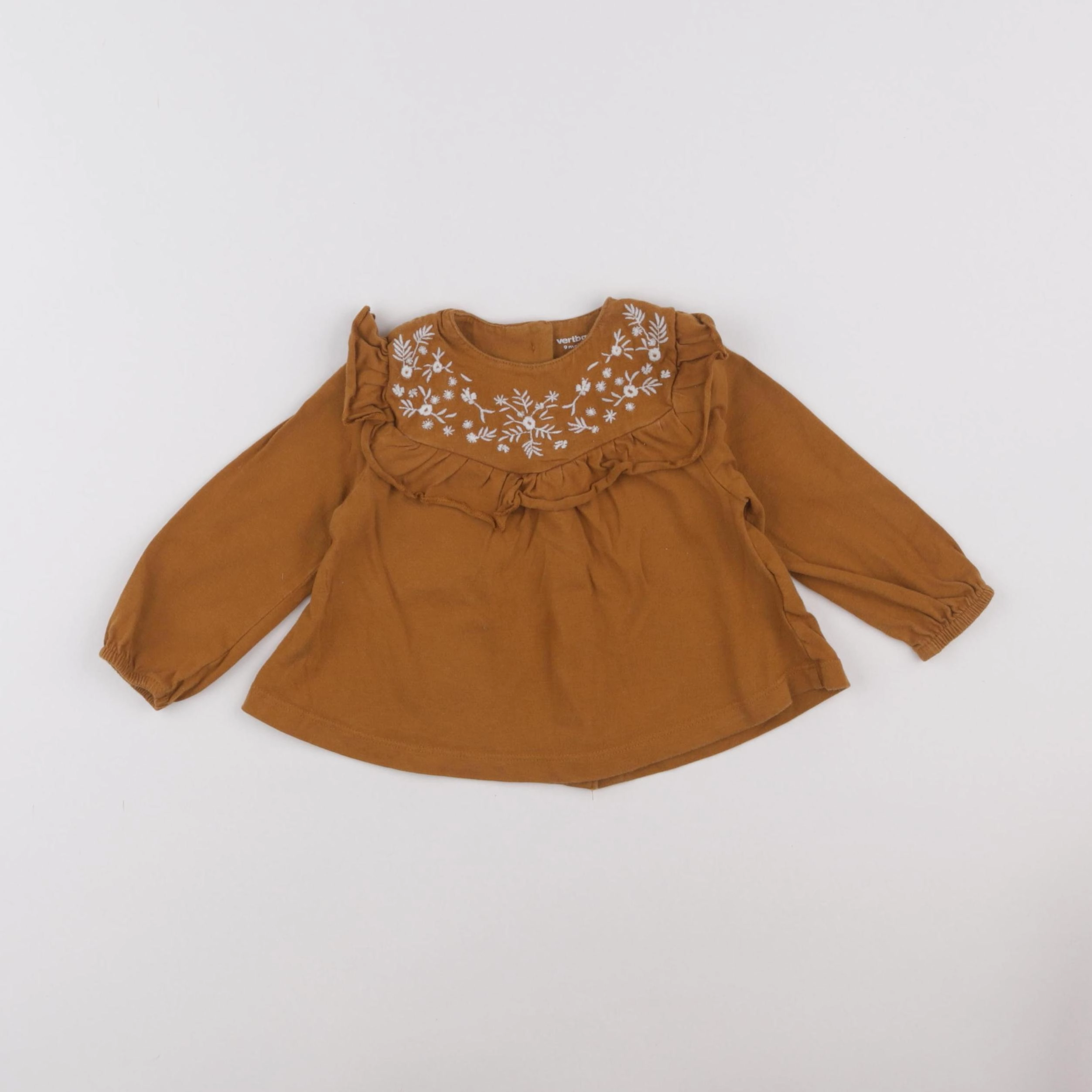 Vertbaudet - tee-shirt marron - 9 mois