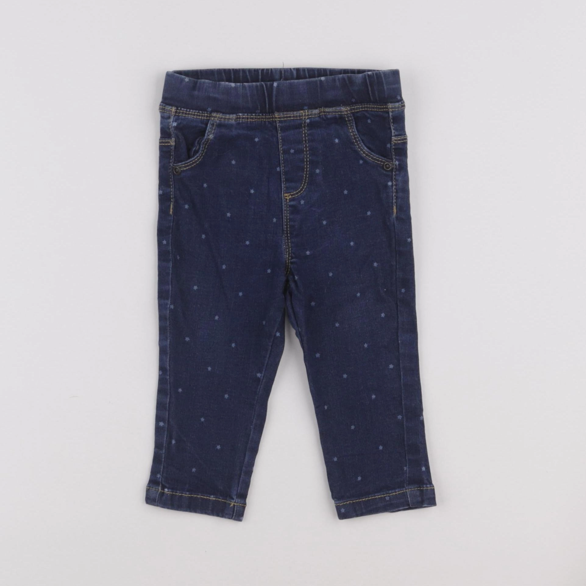 Vertbaudet - jegging bleu - 12 mois