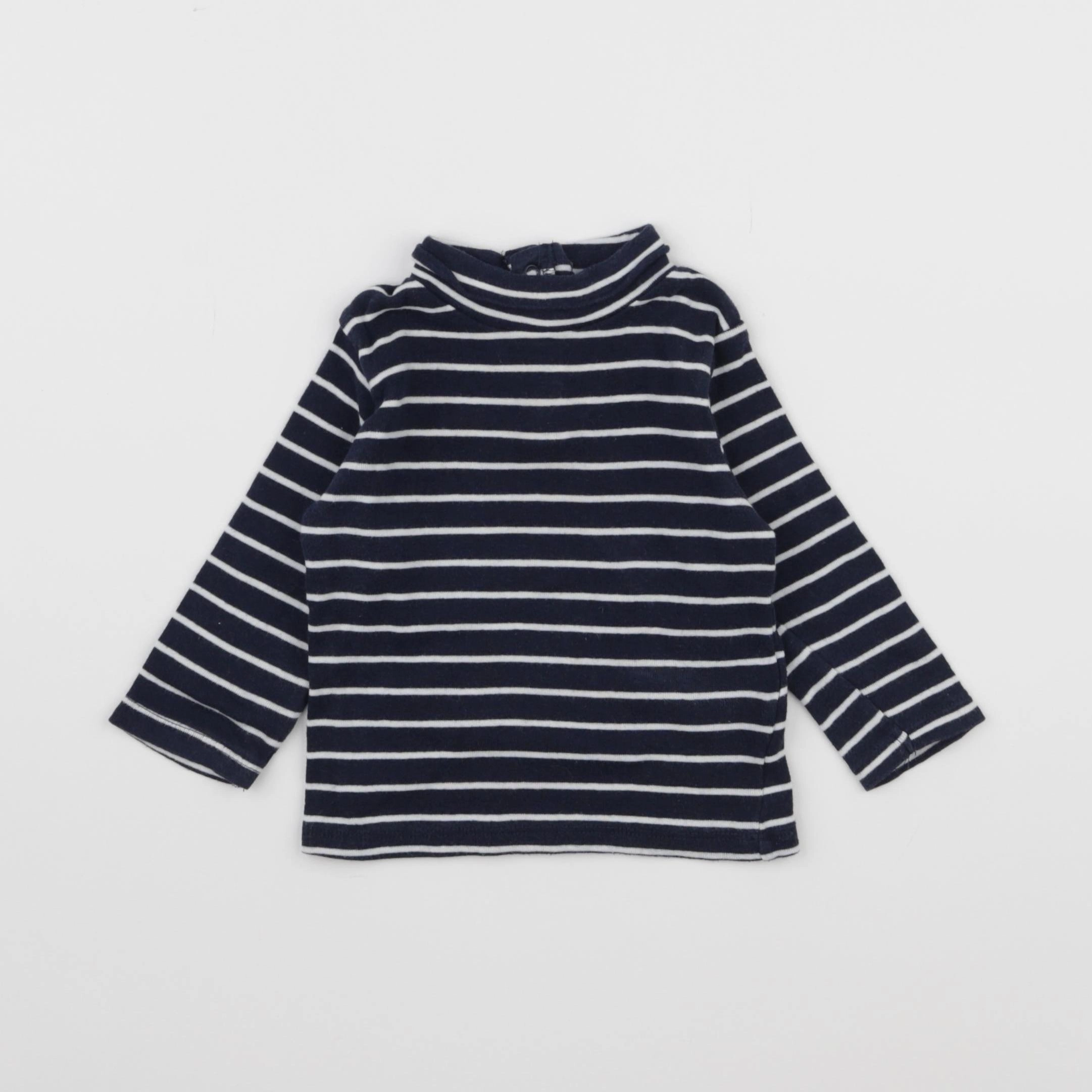 Vertbaudet - sous-pull bleu - 12 mois