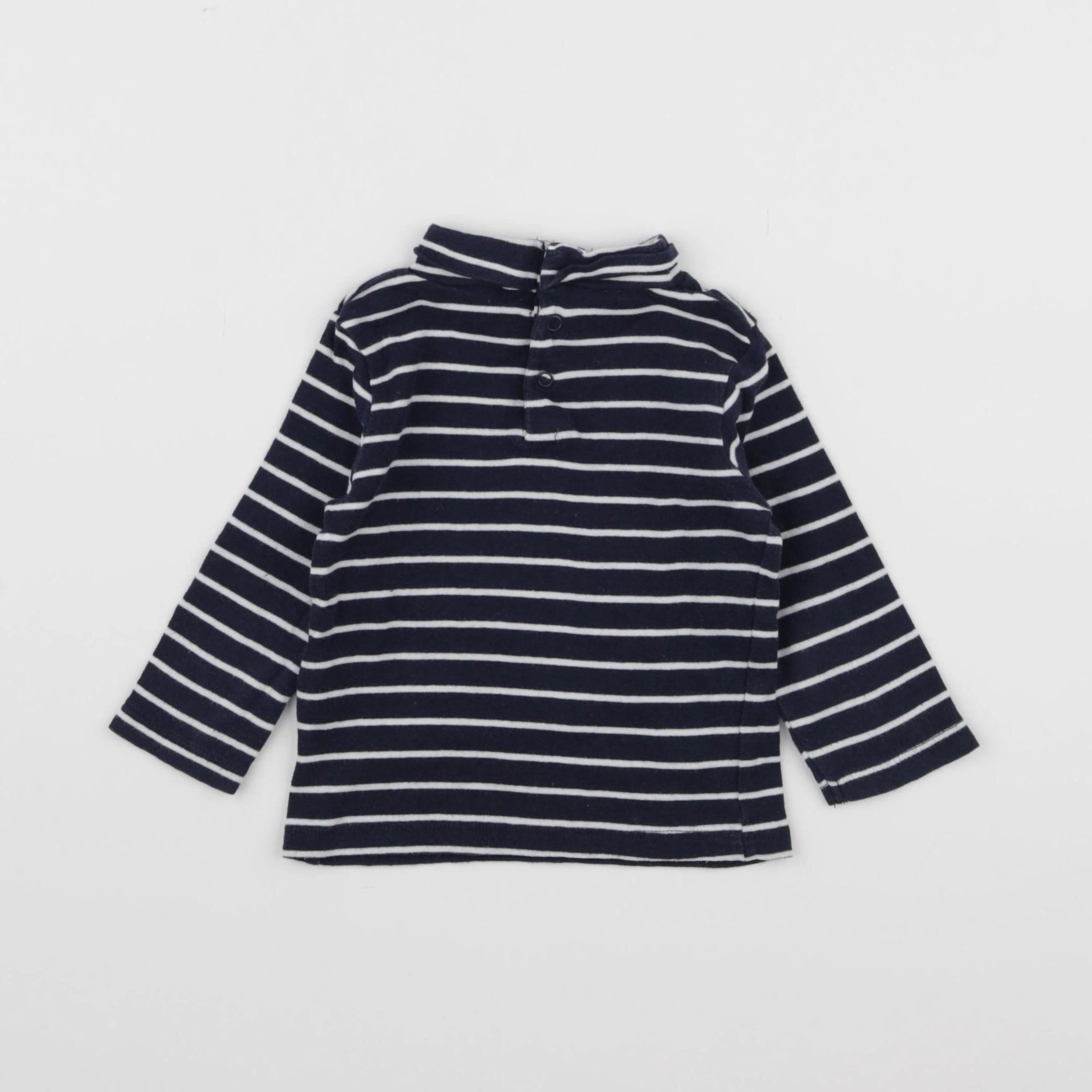 Vertbaudet - sous-pull bleu - 12 mois