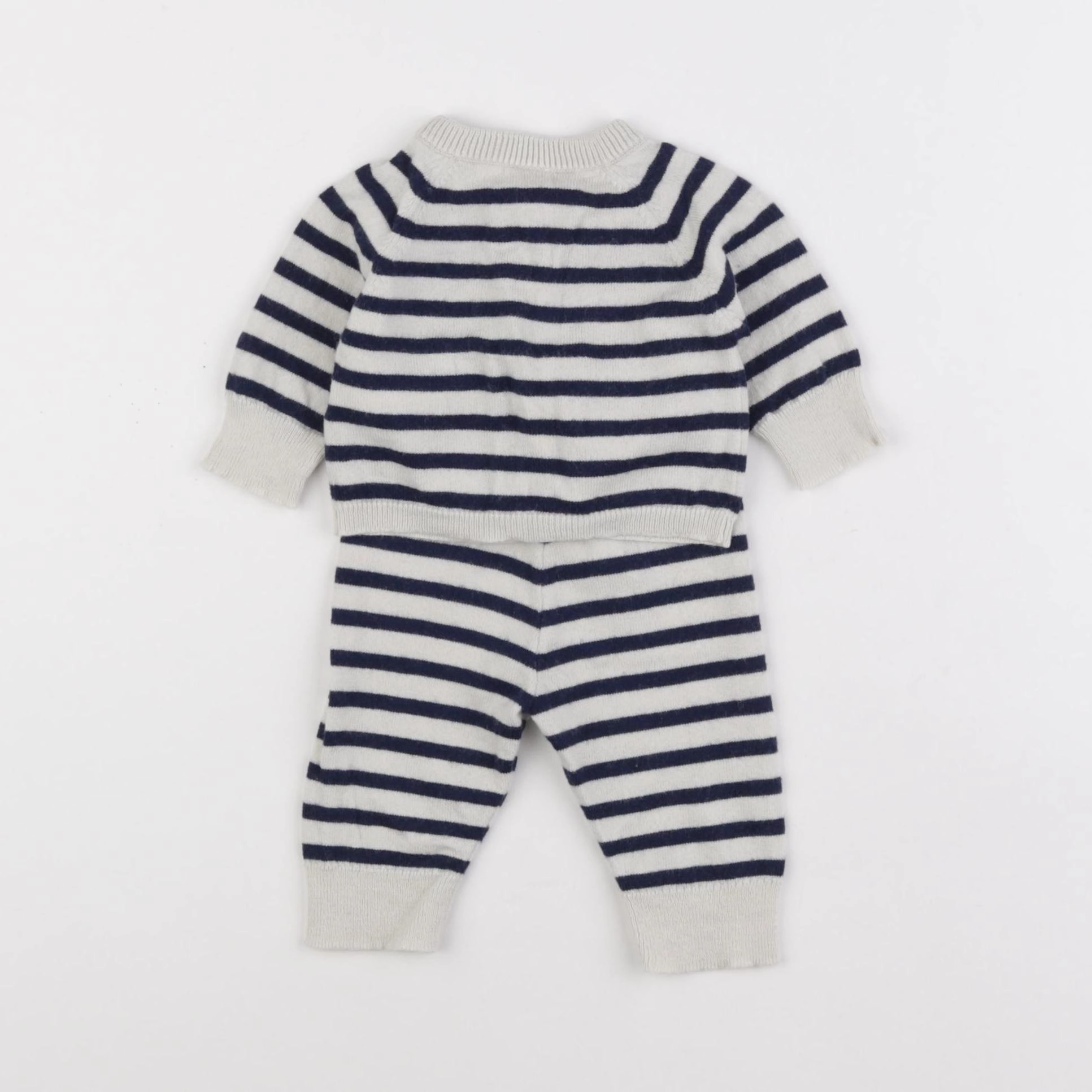 Petit Bateau - ensemble beige, bleu - 1 mois