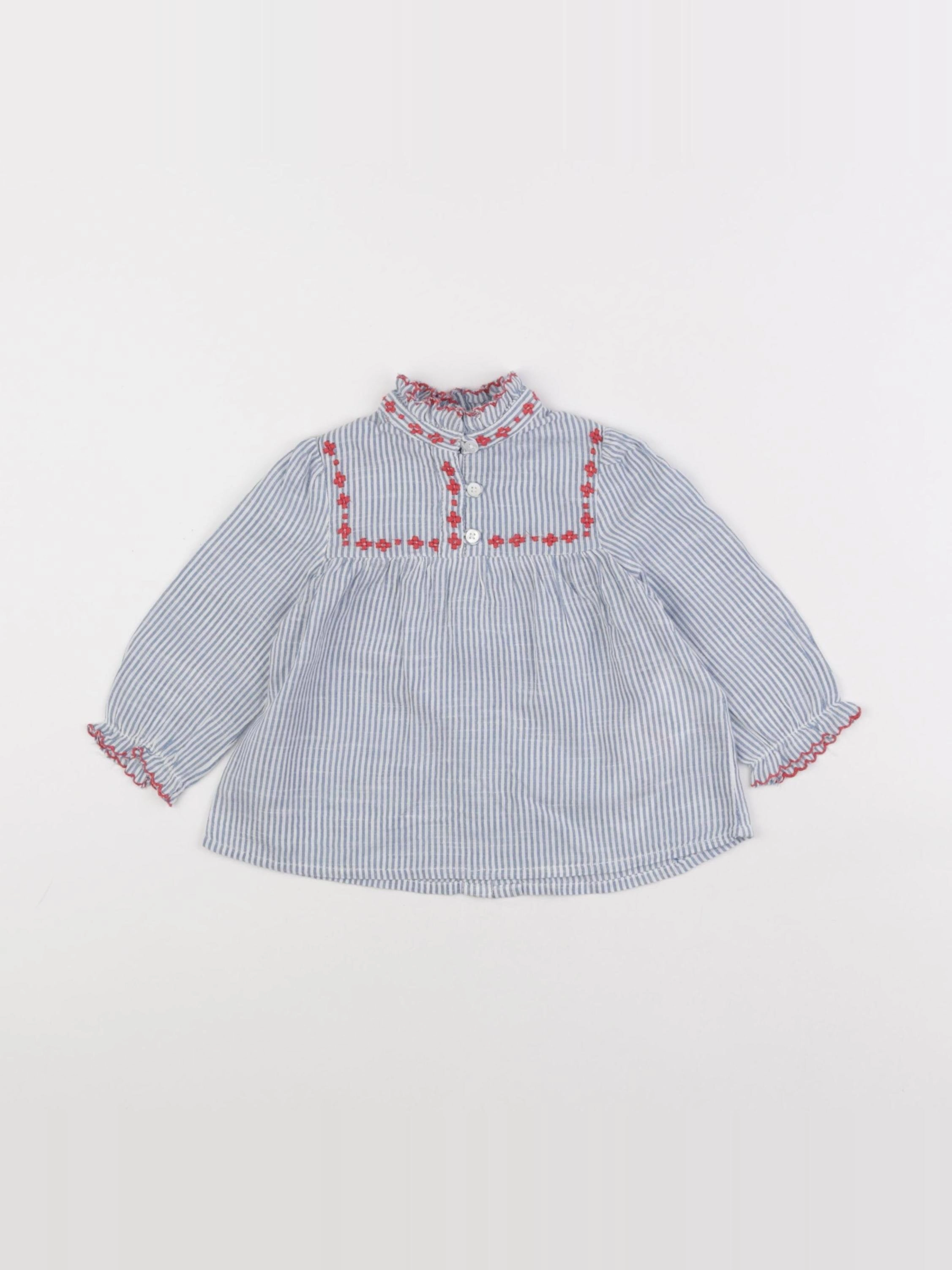 Cyrillus - blouse bleu - 6 mois