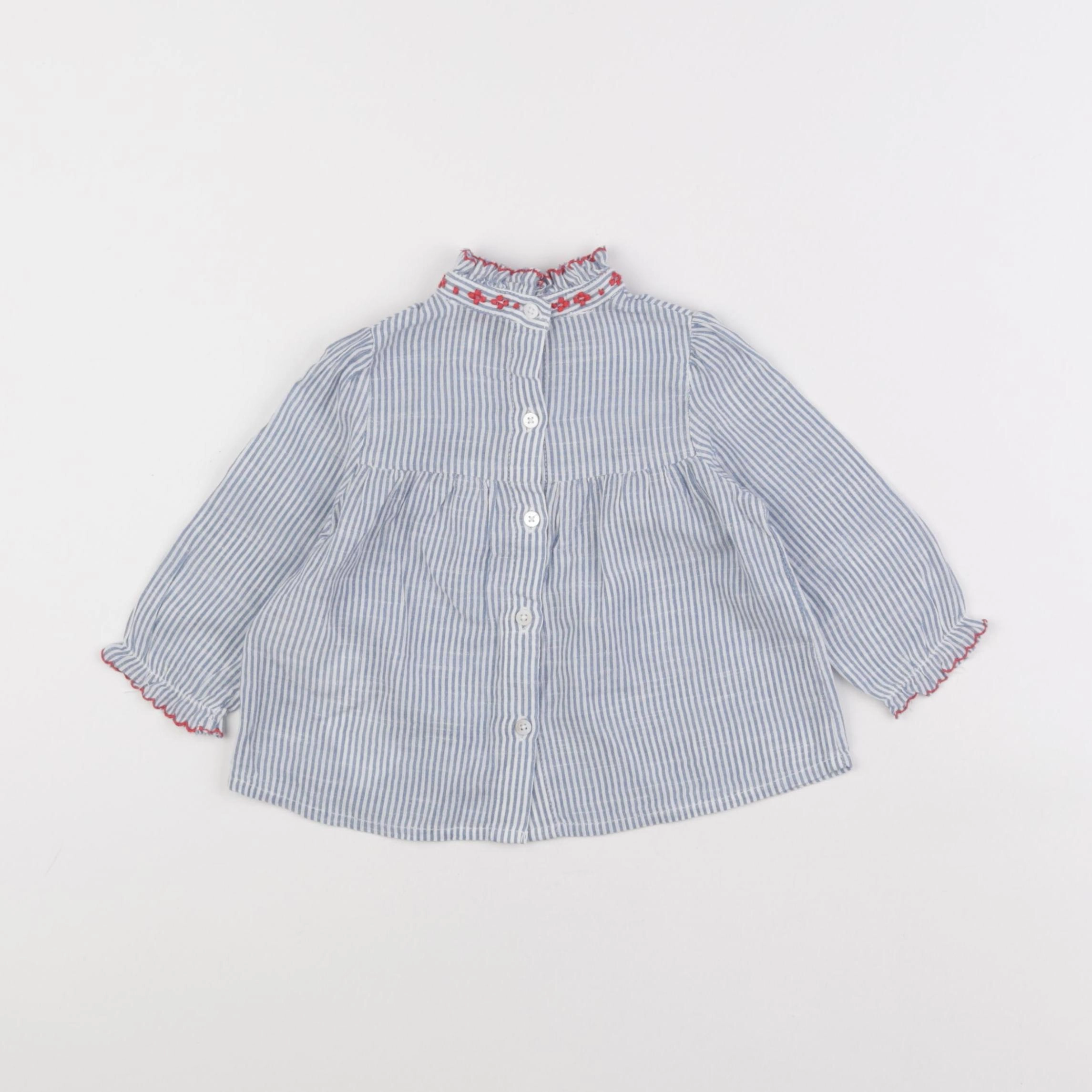 Cyrillus - blouse bleu - 6 mois