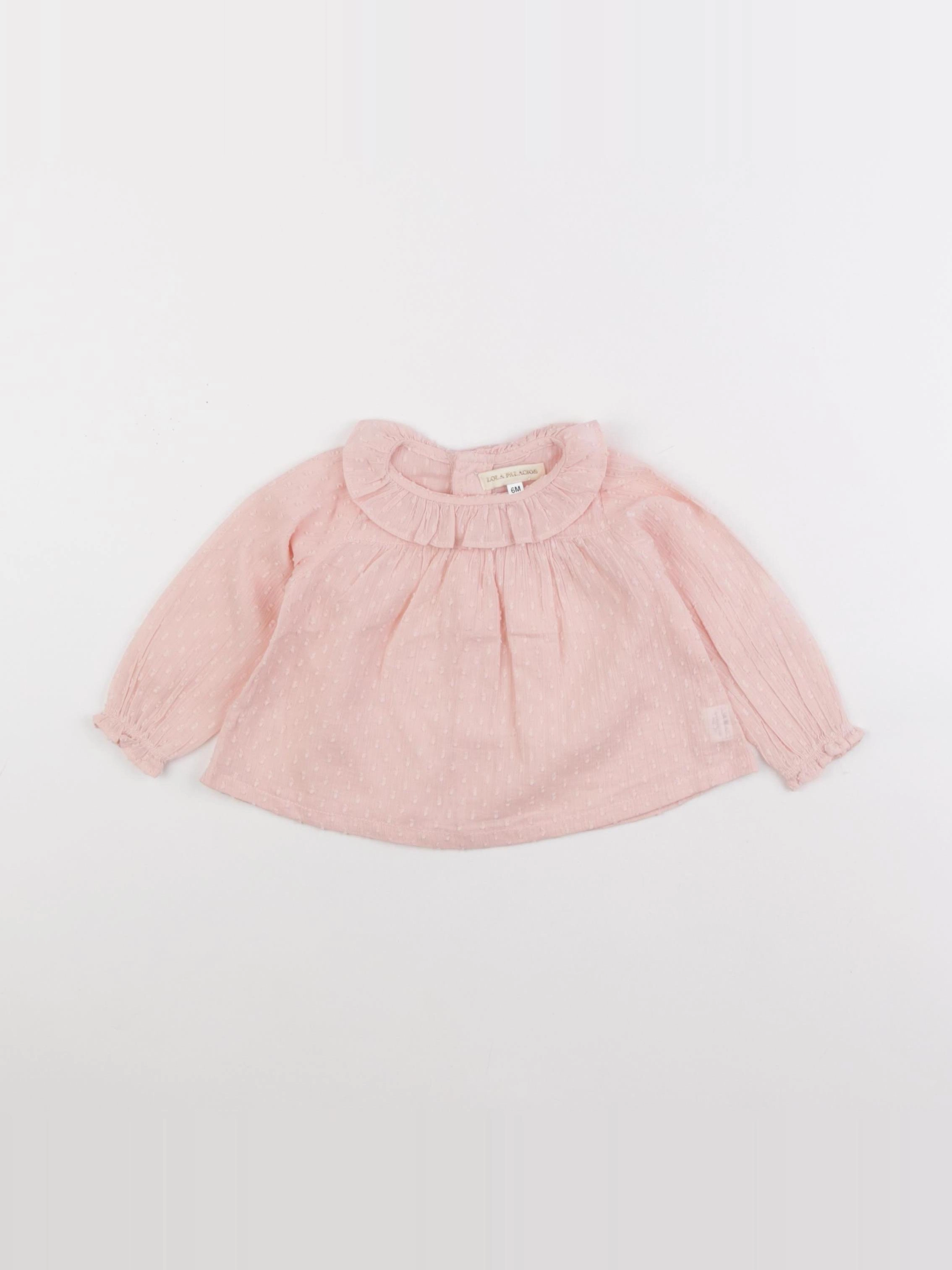 Lola Palacios - blouse rose - 6 mois