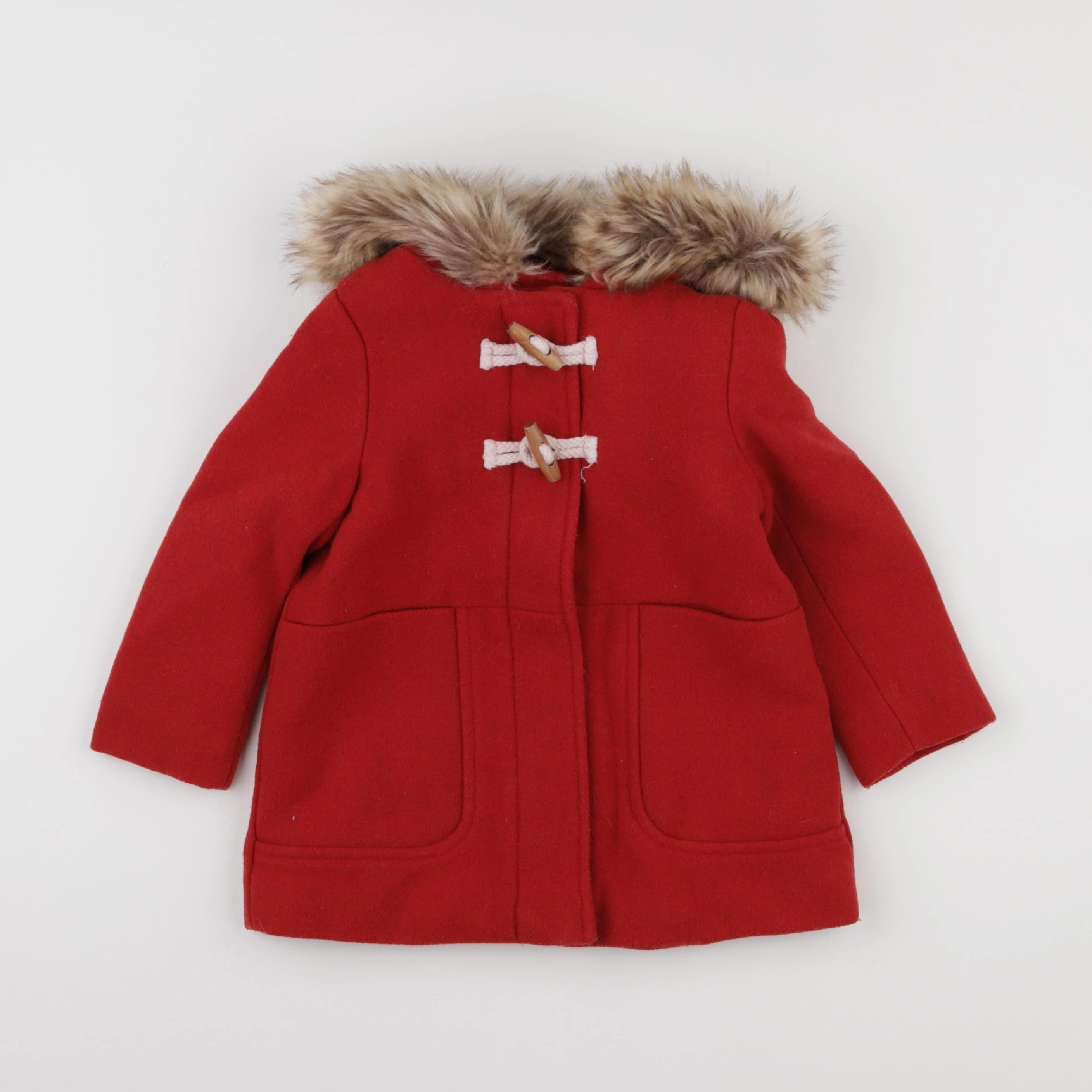 Vertbaudet - manteau rouge - 3 ans