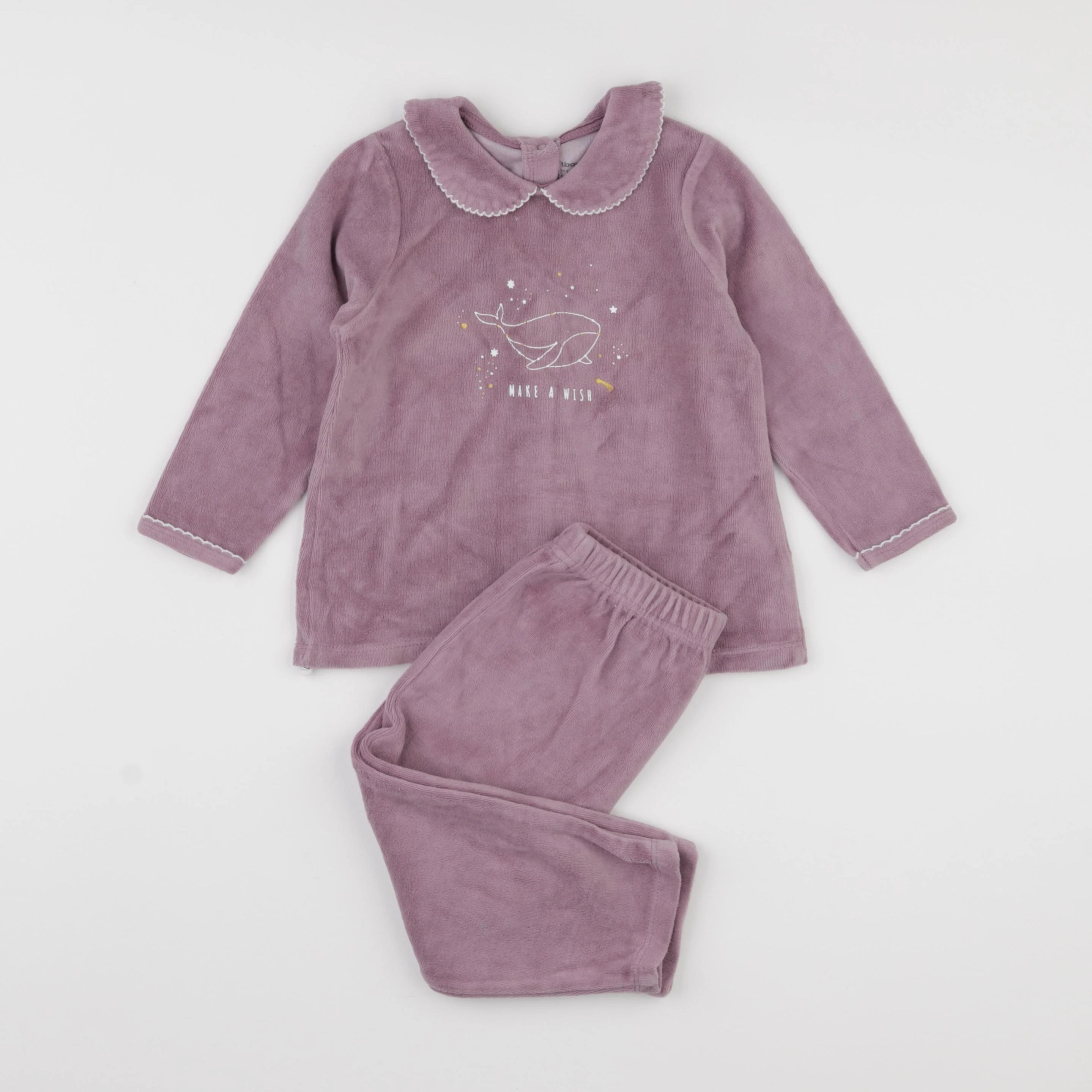 Vertbaudet - pyjama velours violet - 3 ans