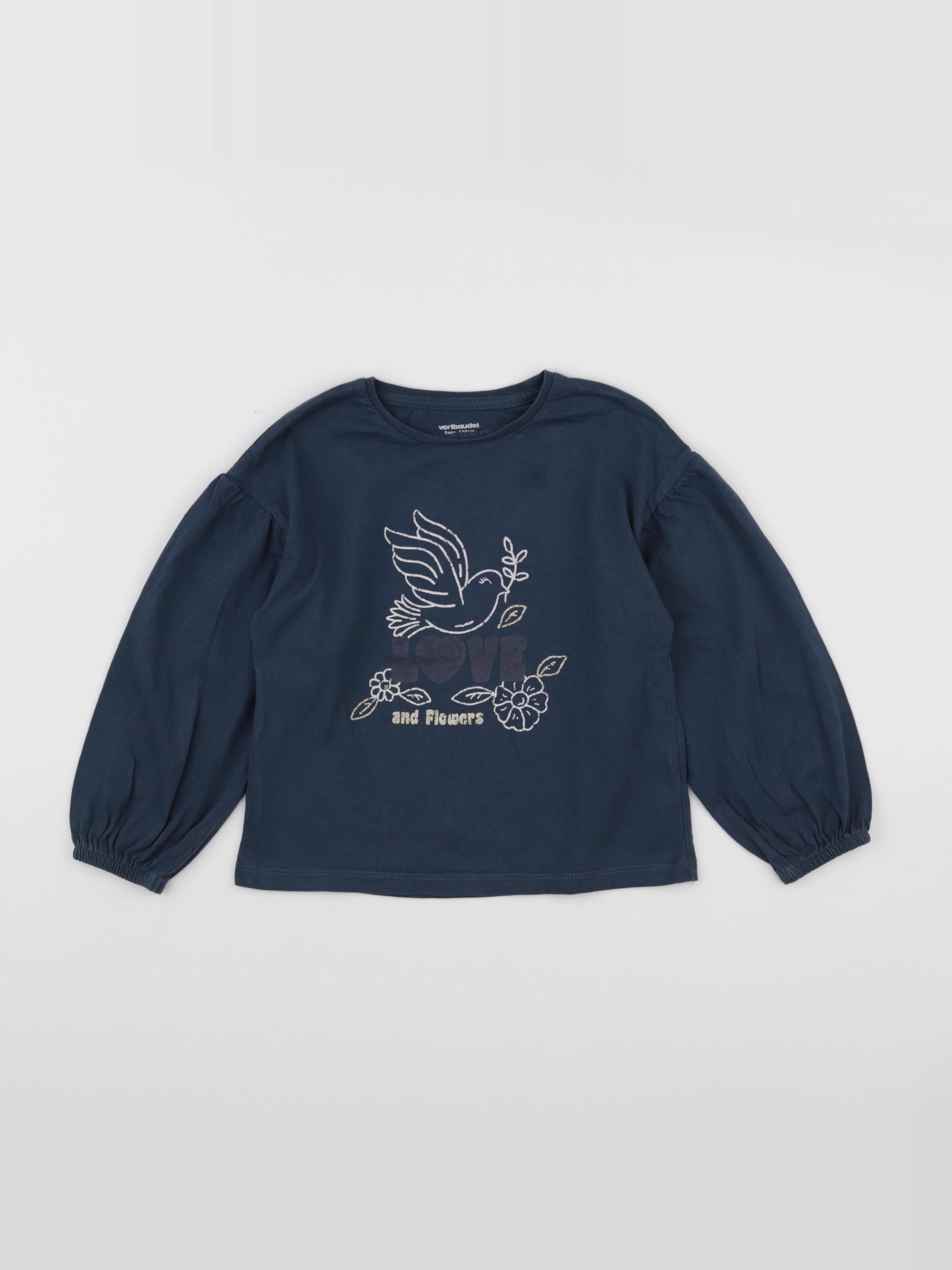 Vertbaudet - tee-shirt bleu - 5 ans