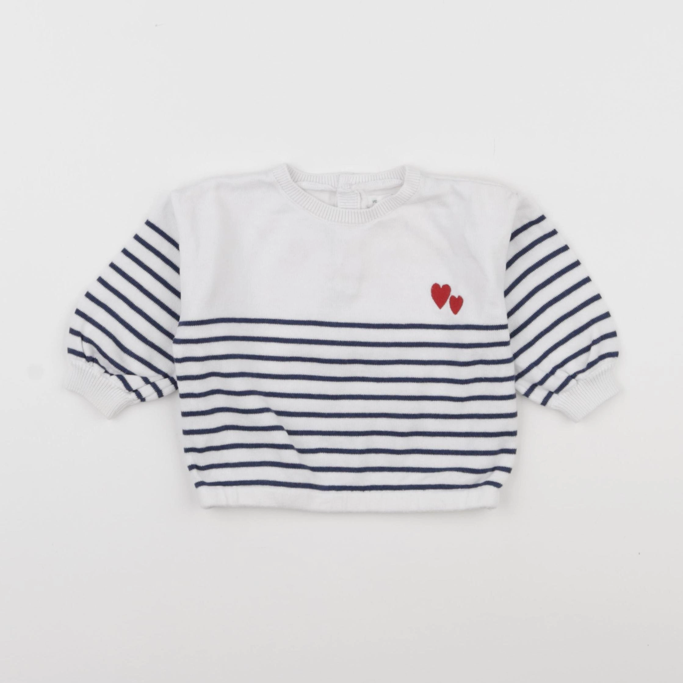 Vertbaudet - pull blanc - 6 mois