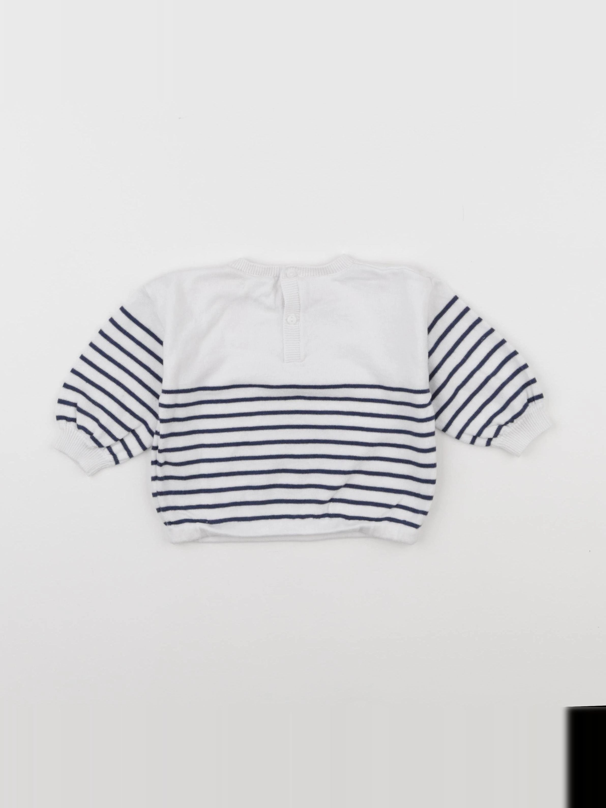 Vertbaudet - pull blanc - 6 mois