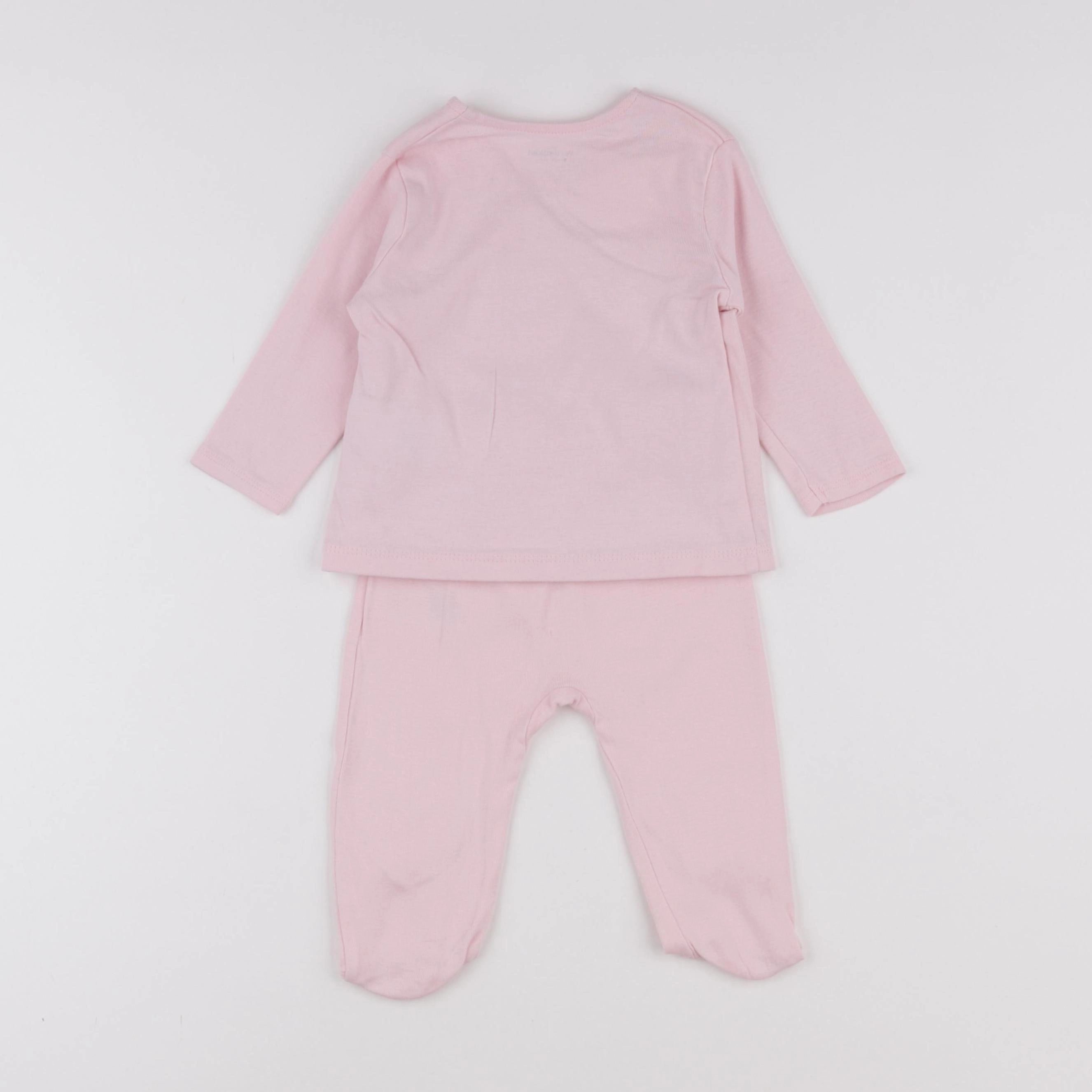 Vertbaudet - pyjama coton rose - 9 mois