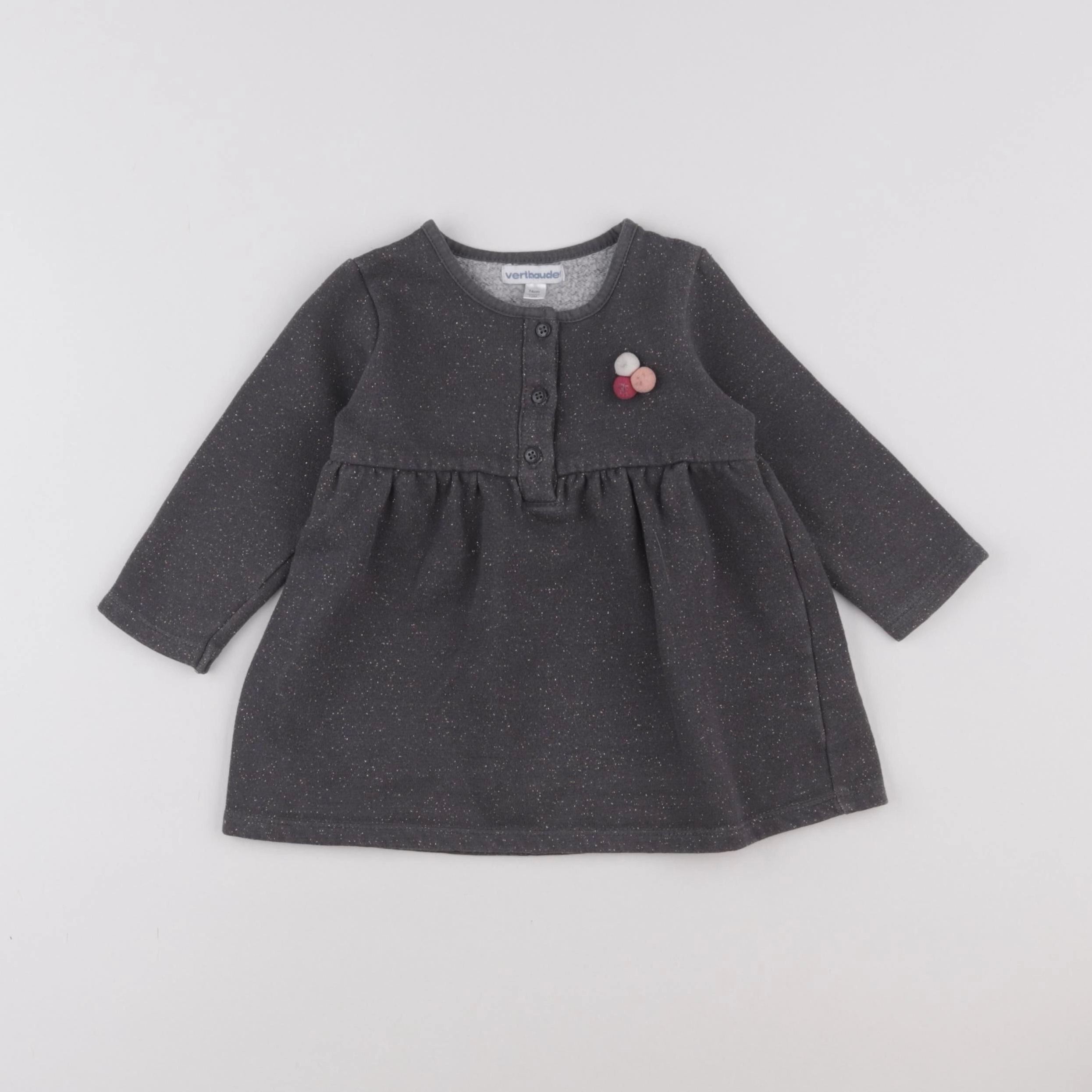 Vertbaudet - robe gris - 12 mois