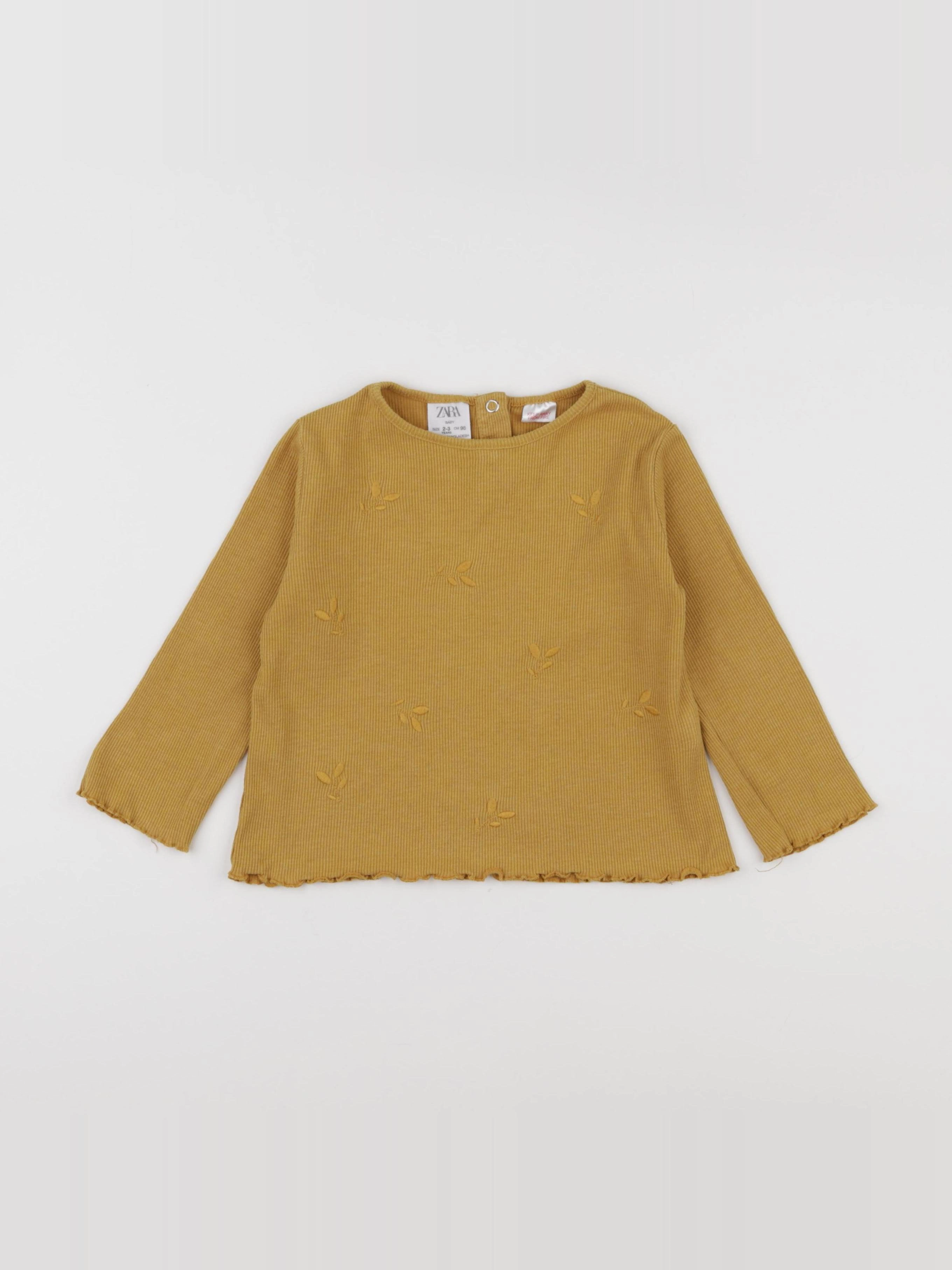 Zara - tee-shirt jaune - 2/3 ans