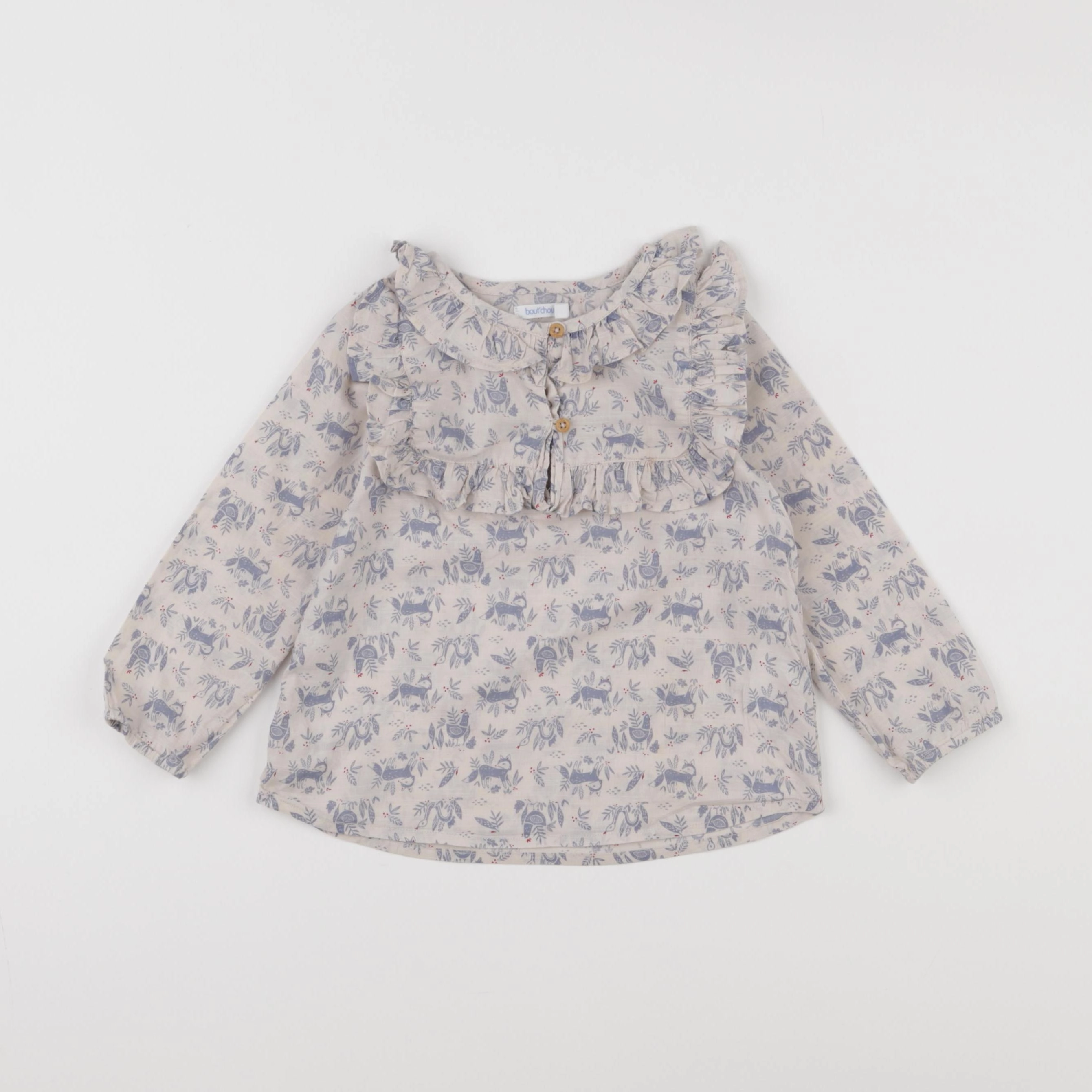 Boutchou - blouse beige, bleu - 36 mois
