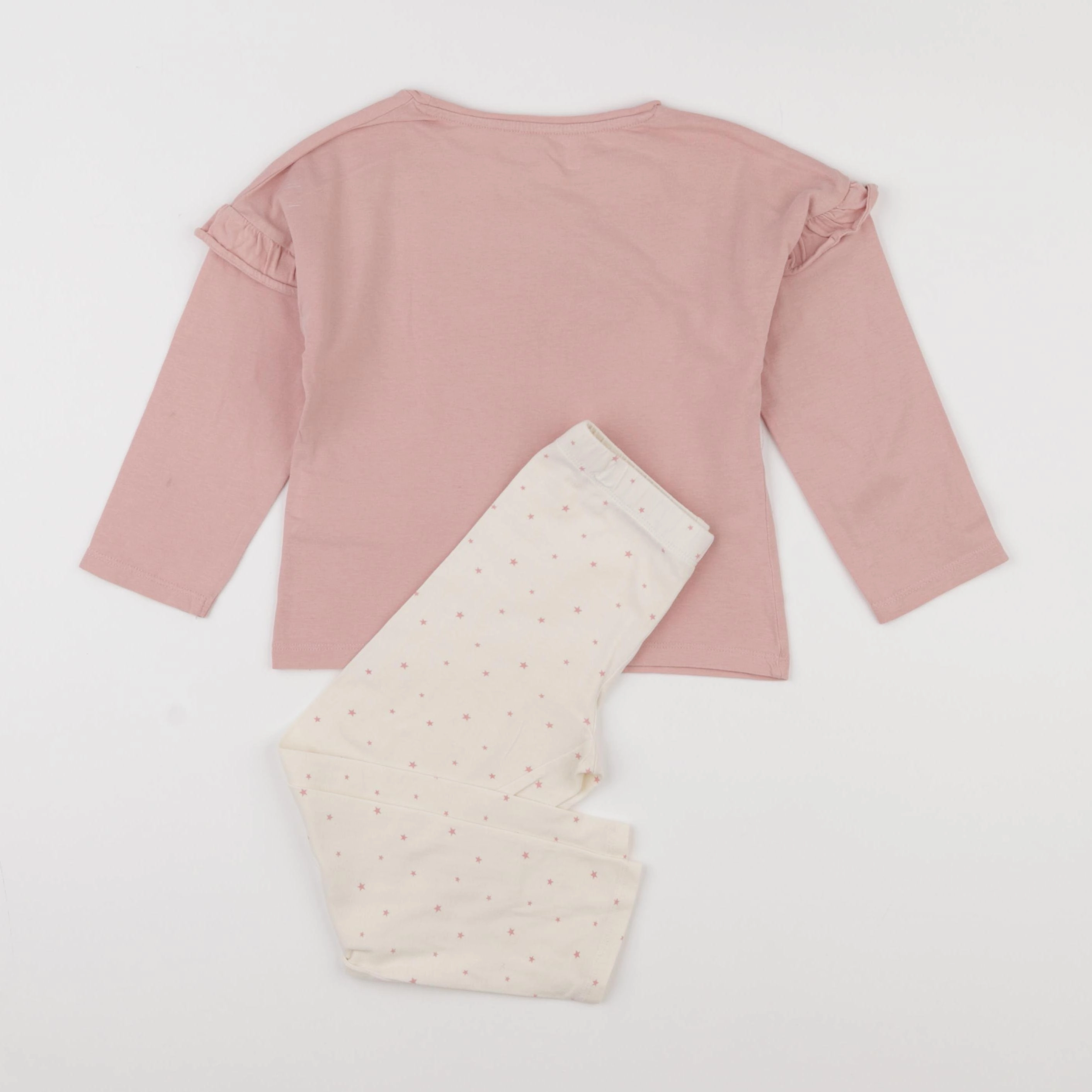 Vertbaudet - pyjama coton blanc, rose - 4 ans