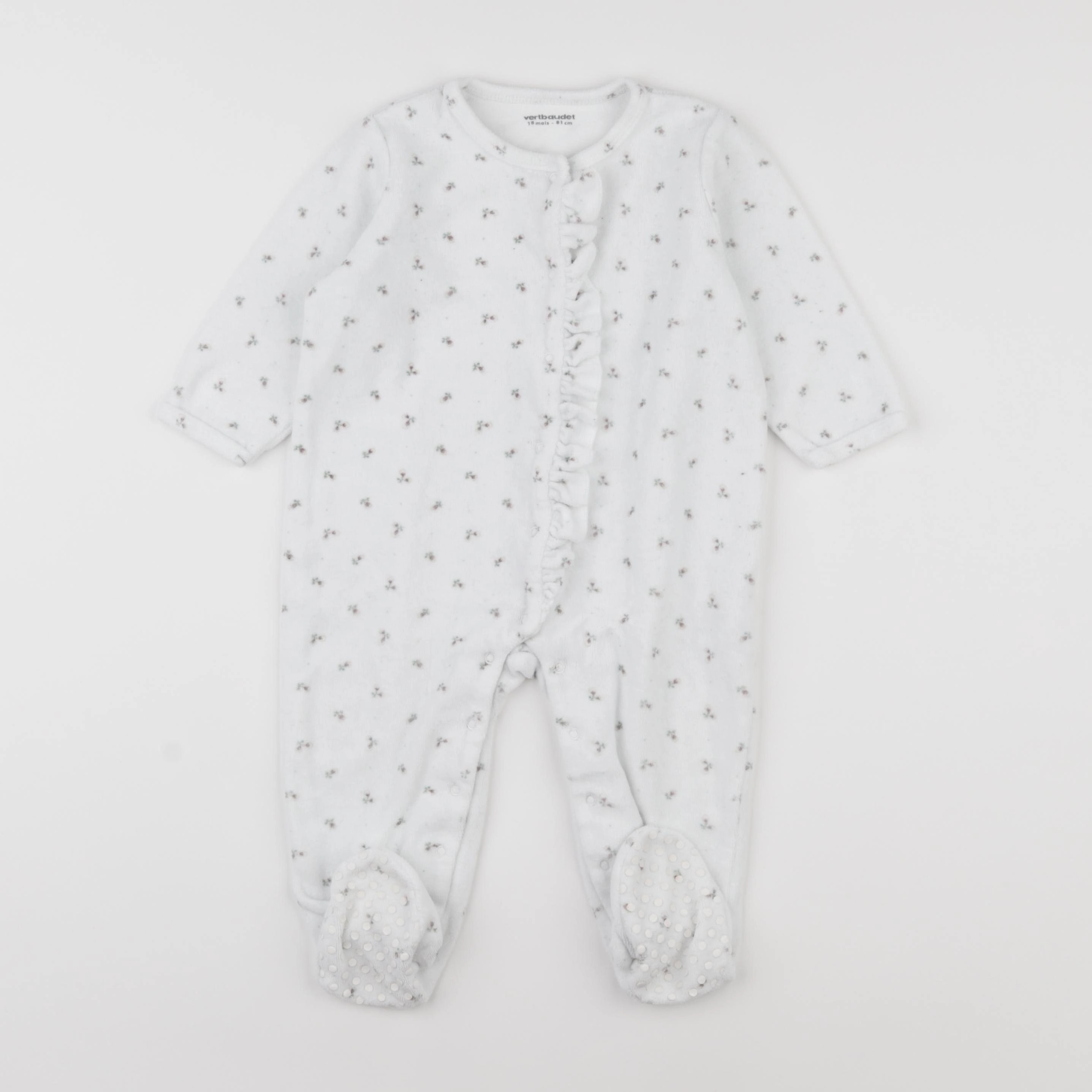 Vertbaudet - pyjama velours blanc - 18 mois