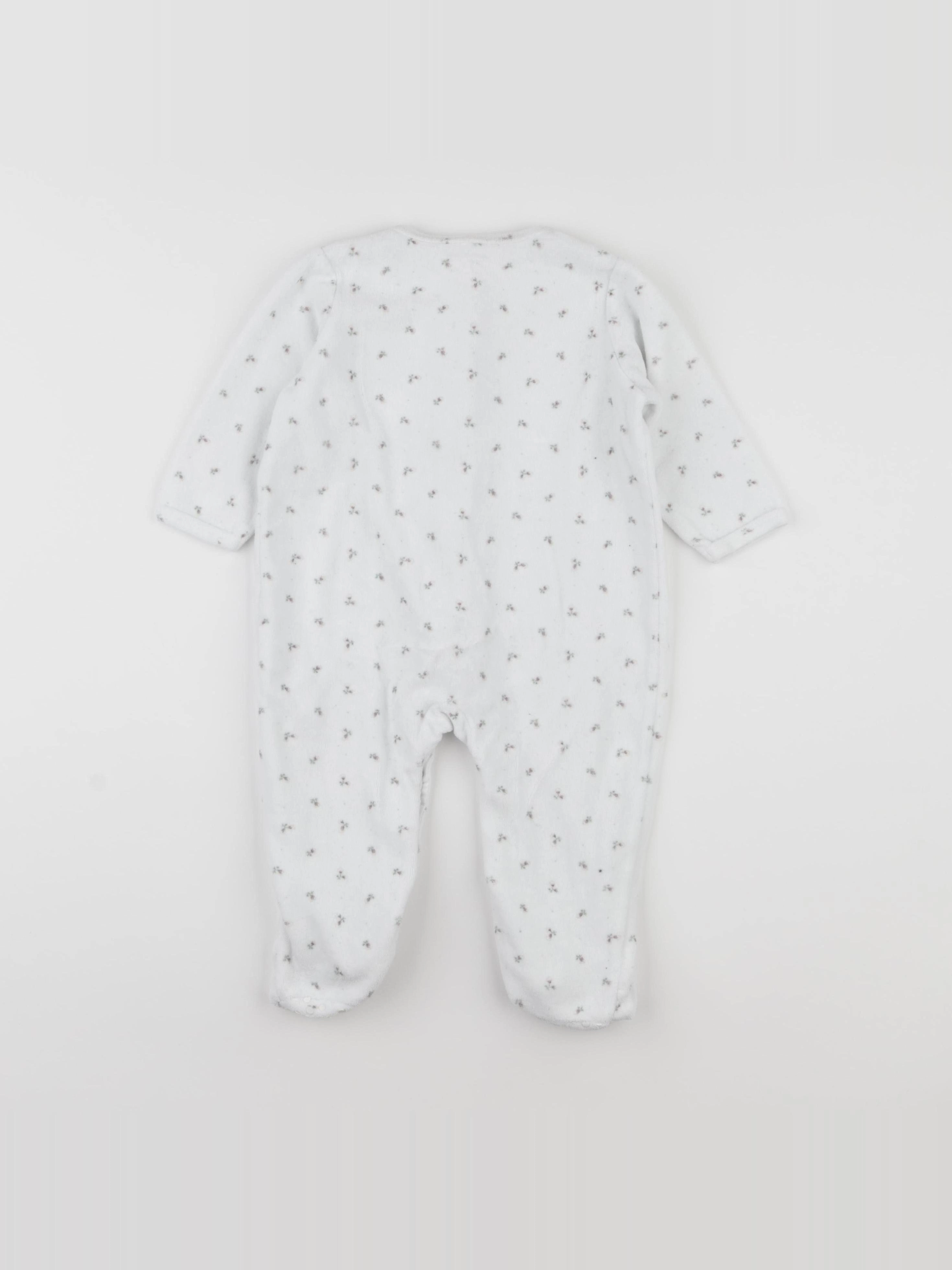Vertbaudet - pyjama velours blanc - 18 mois