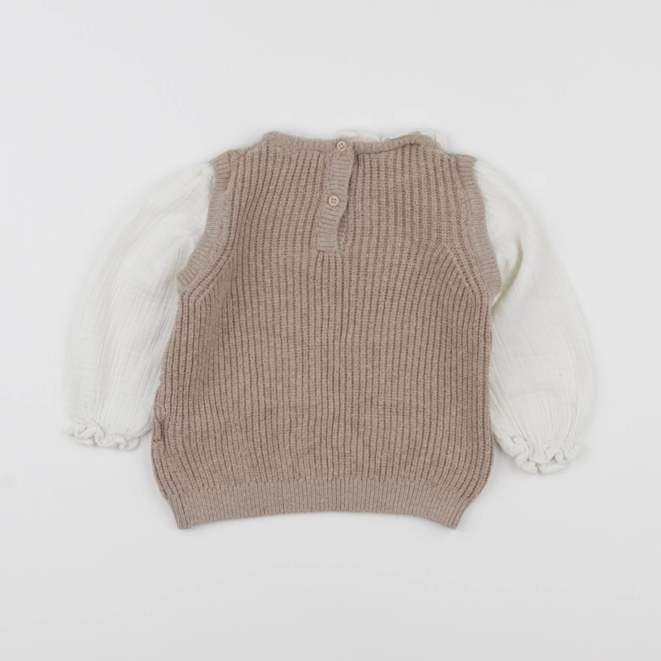 Vertbaudet - pull beige - 18 mois