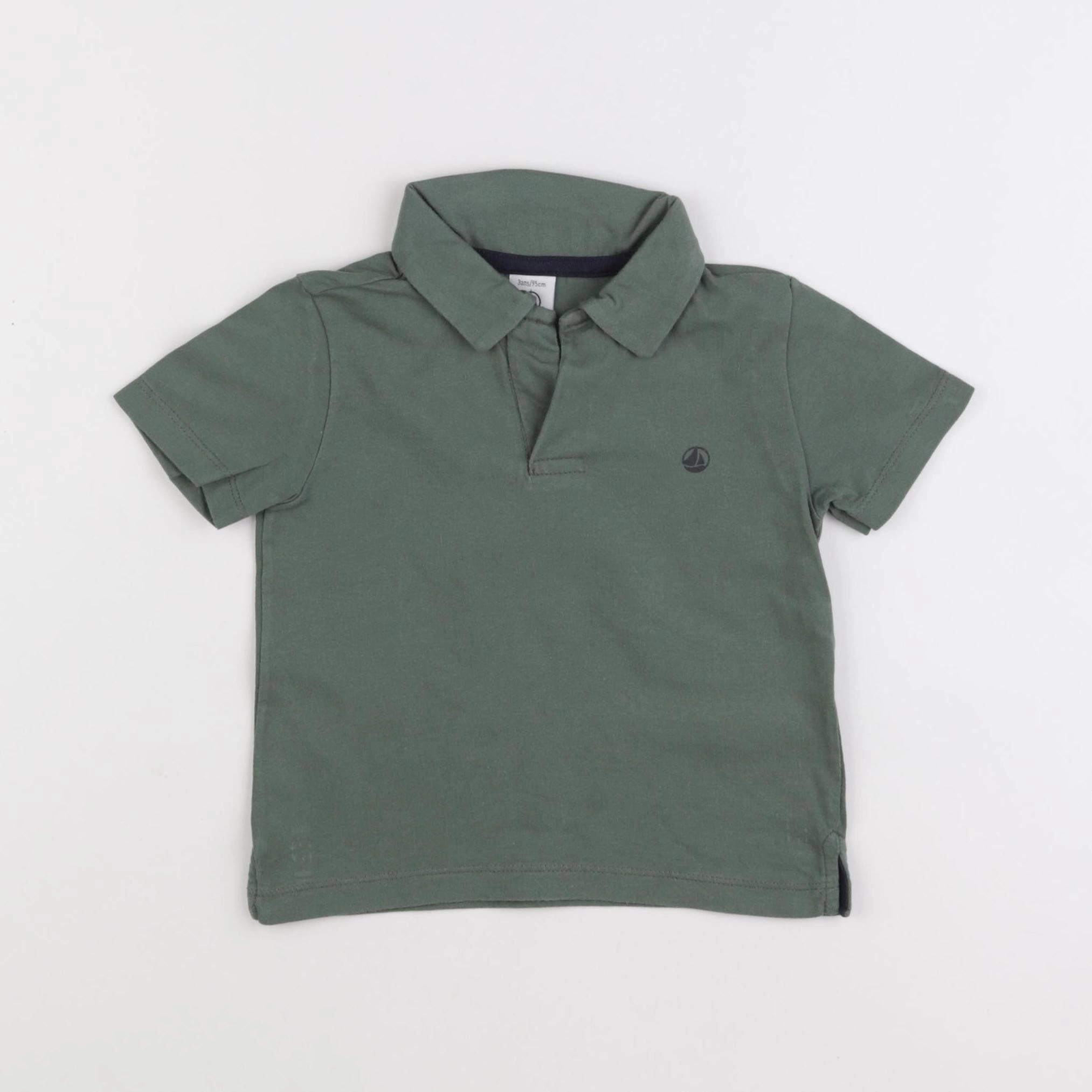 Petit Bateau - polo vert - 3 ans