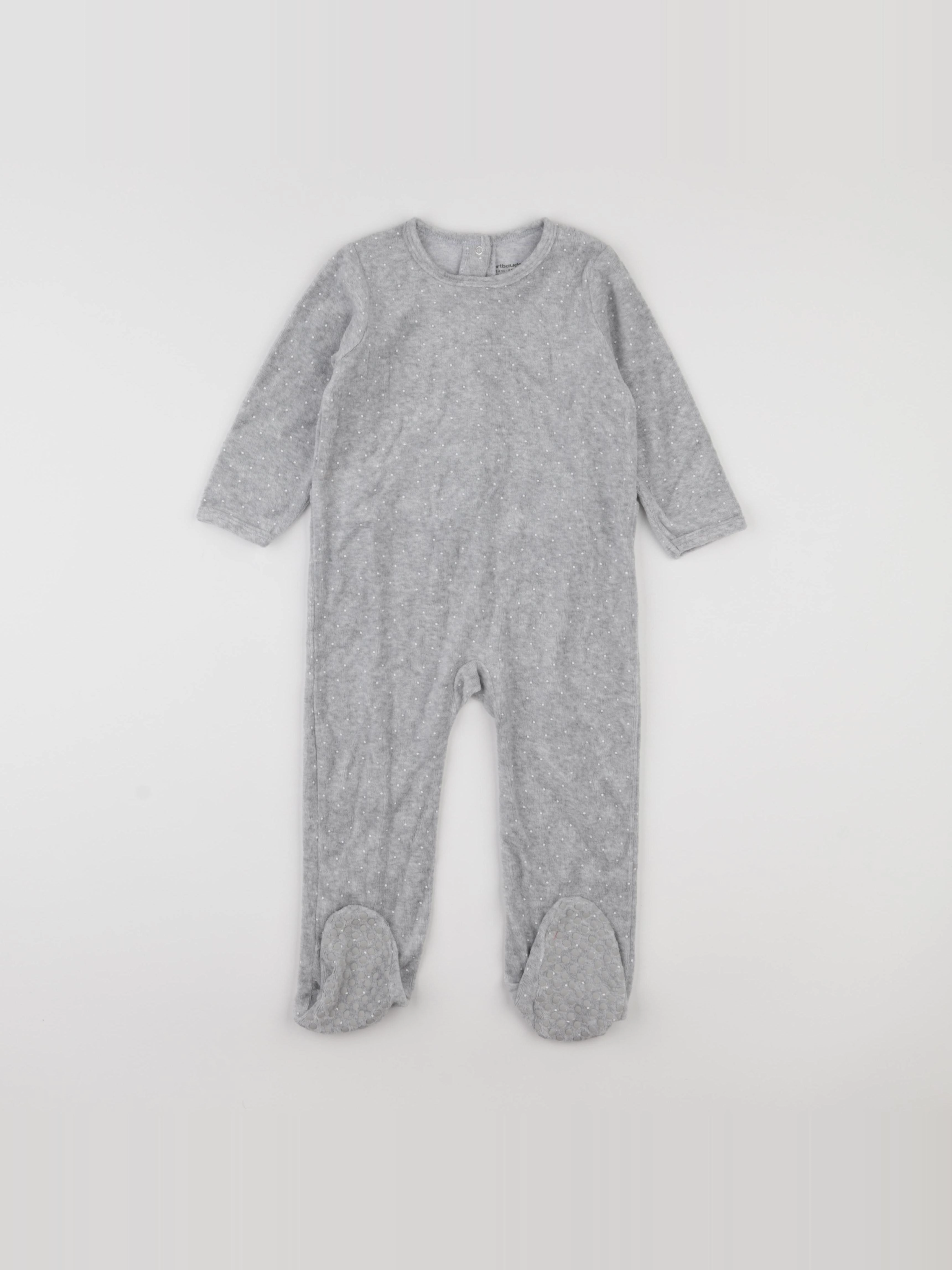 Vertbaudet - pyjama velours gris - 2 ans