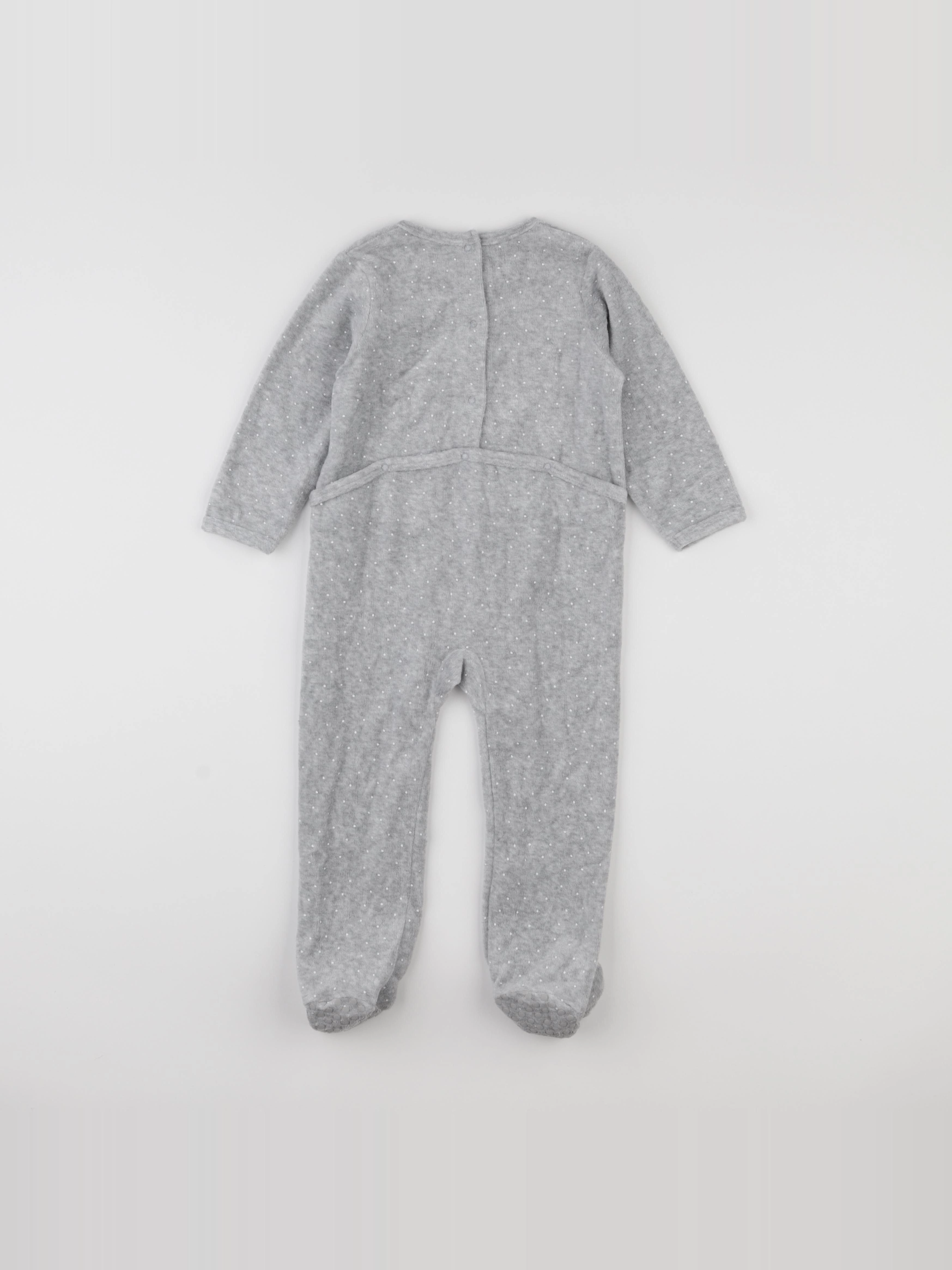 Vertbaudet - pyjama velours gris - 2 ans