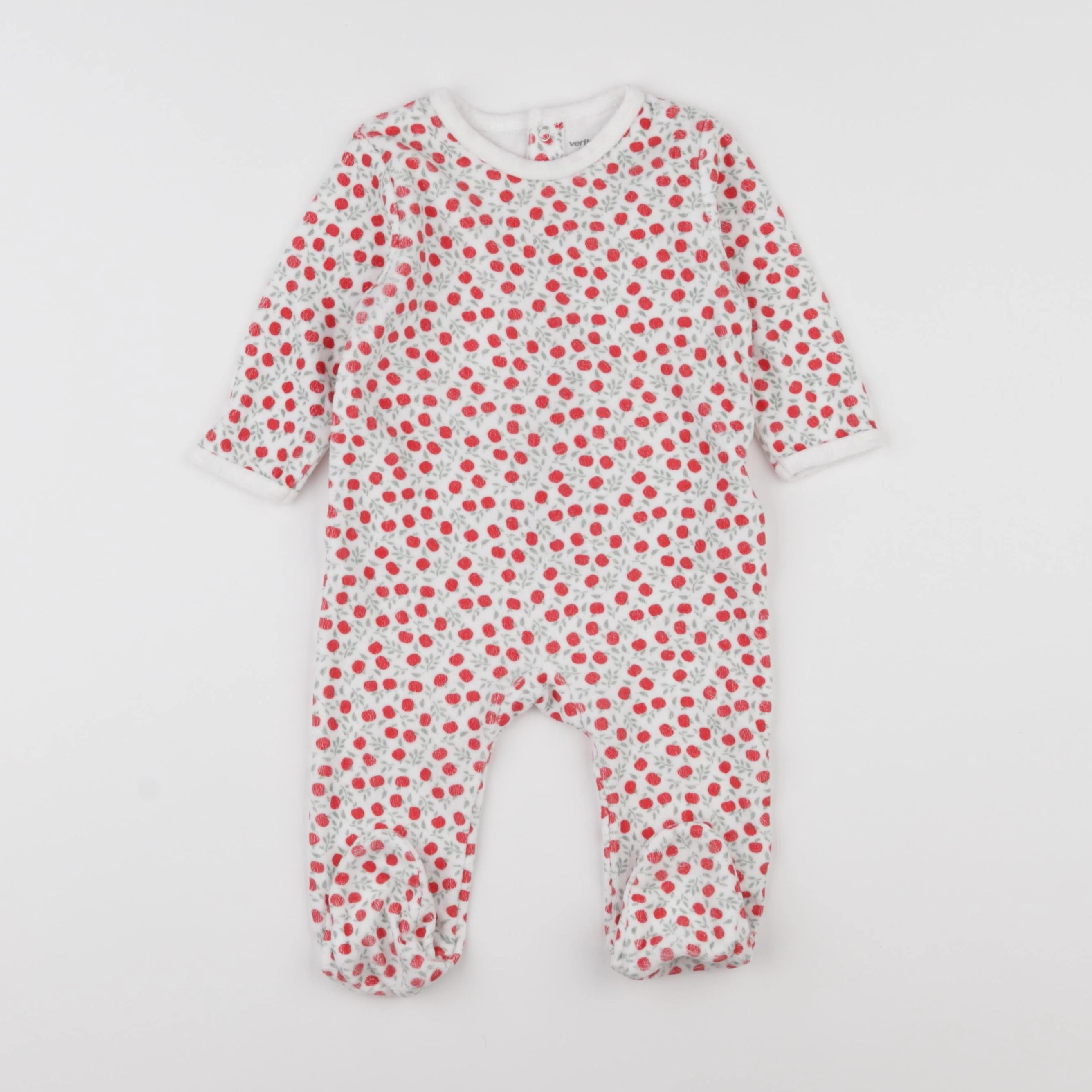 Vertbaudet - pyjama velours rouge - 9 mois