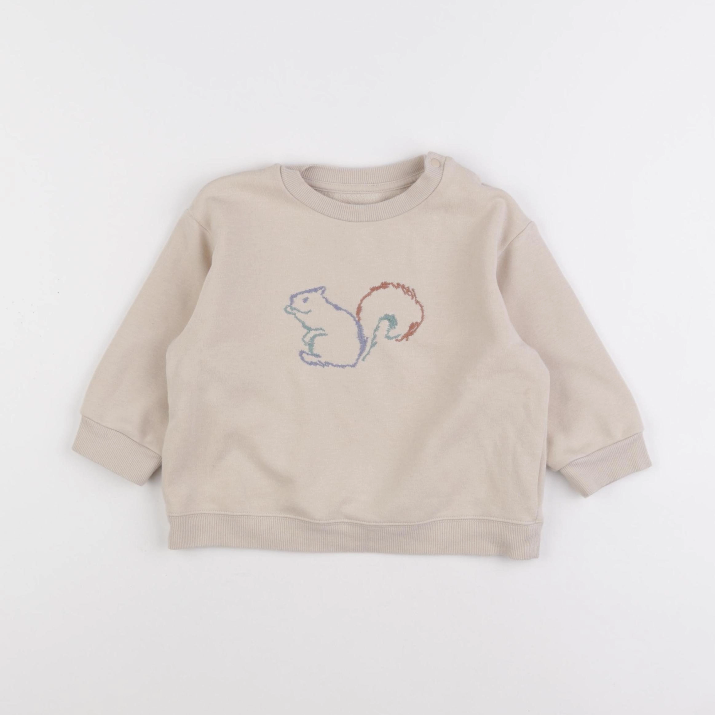 Uniqlo - sweat beige - 18/24 mois