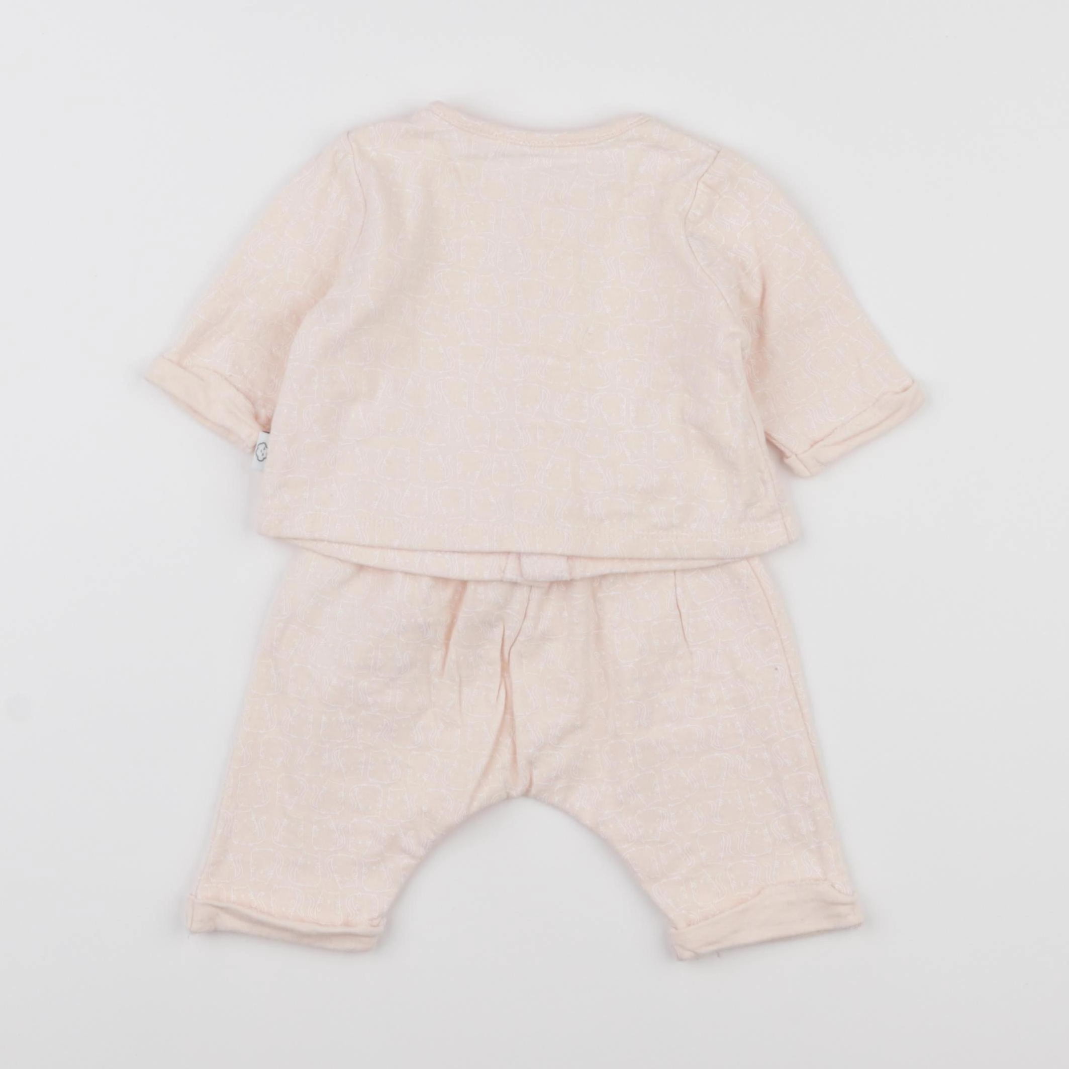 Vertbaudet - ensemble rose - 1 mois