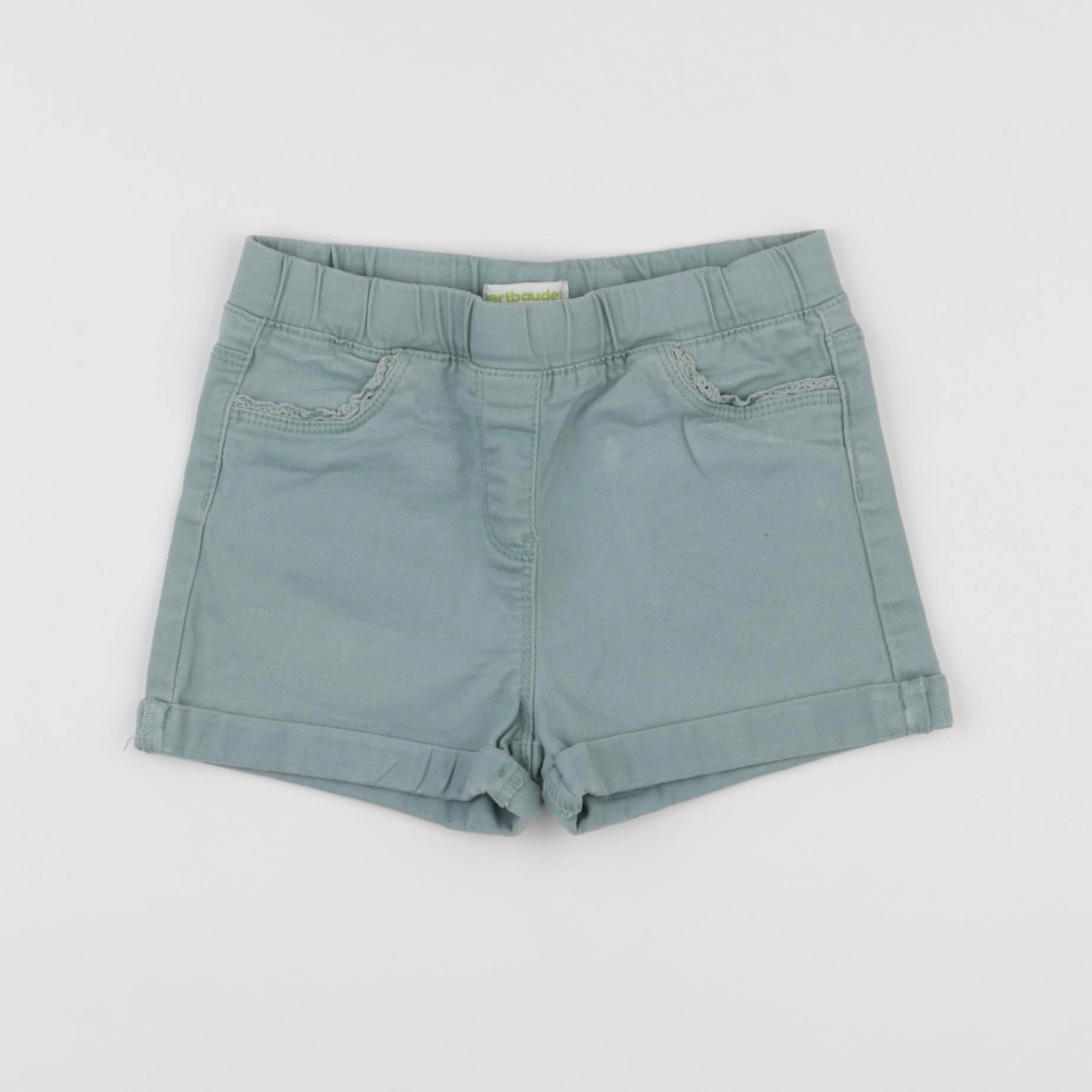 Vertbaudet - short vert - 7 ans