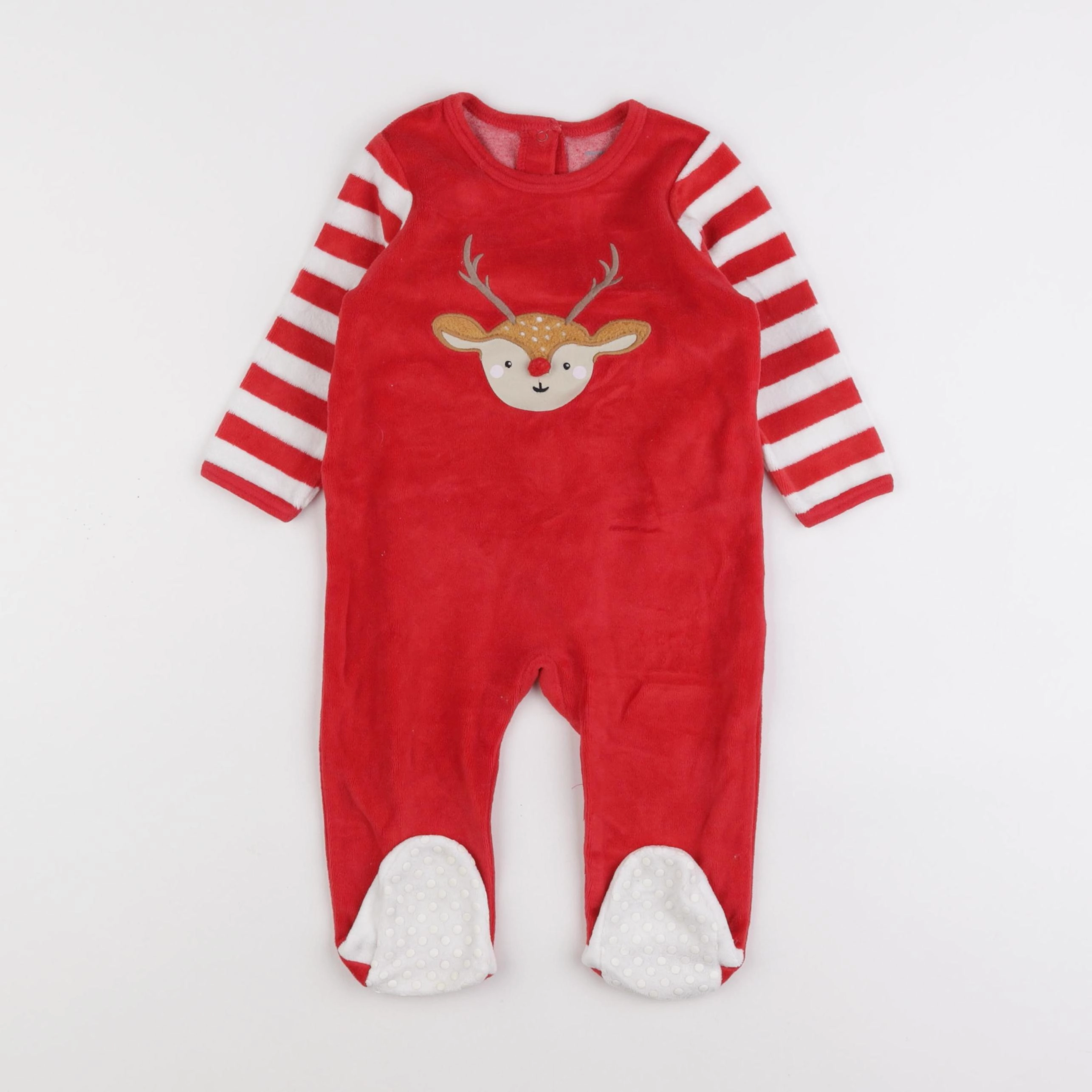 Vertbaudet - pyjama velours rouge - 12 mois