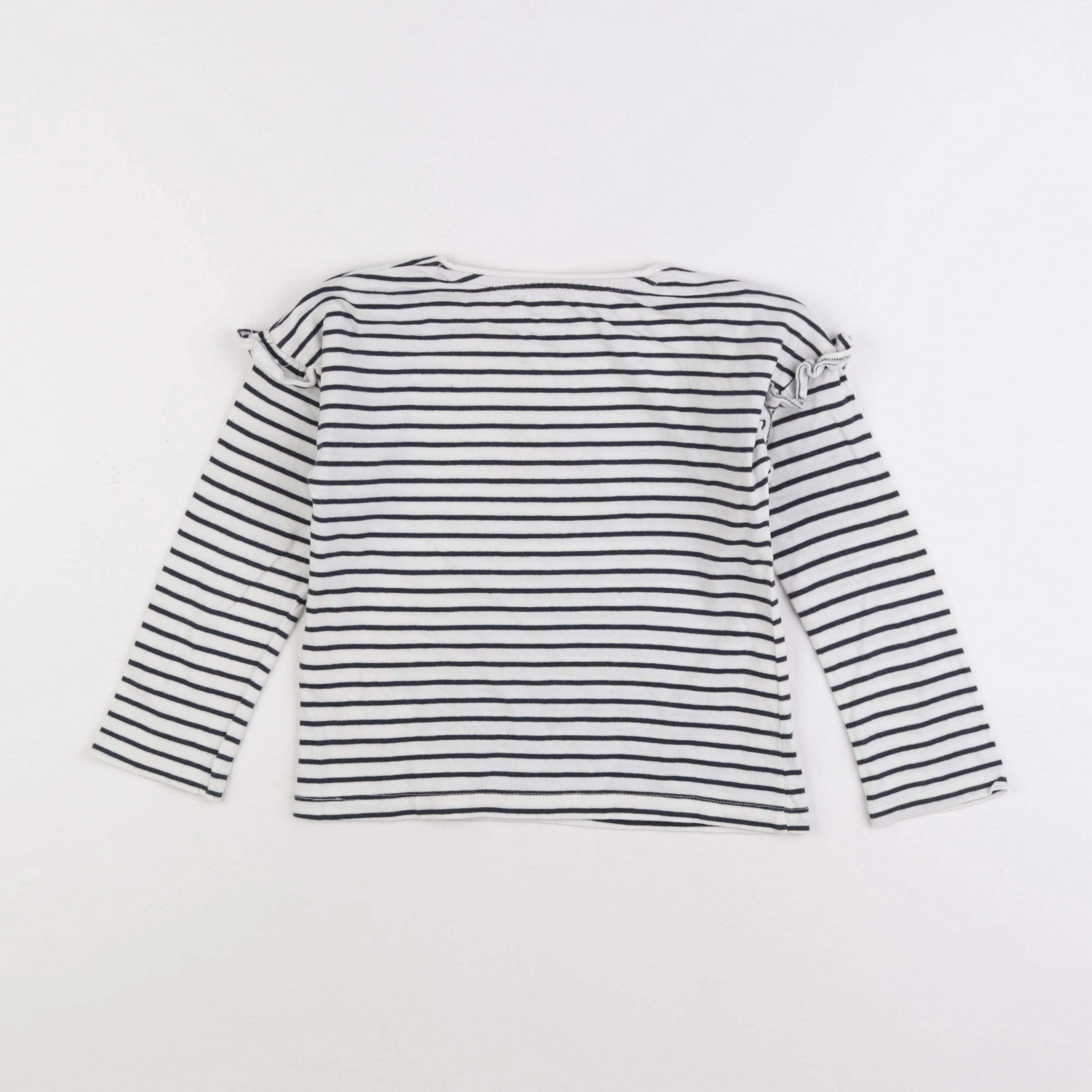 Vertbaudet - tee-shirt blanc, bleu - 5 ans