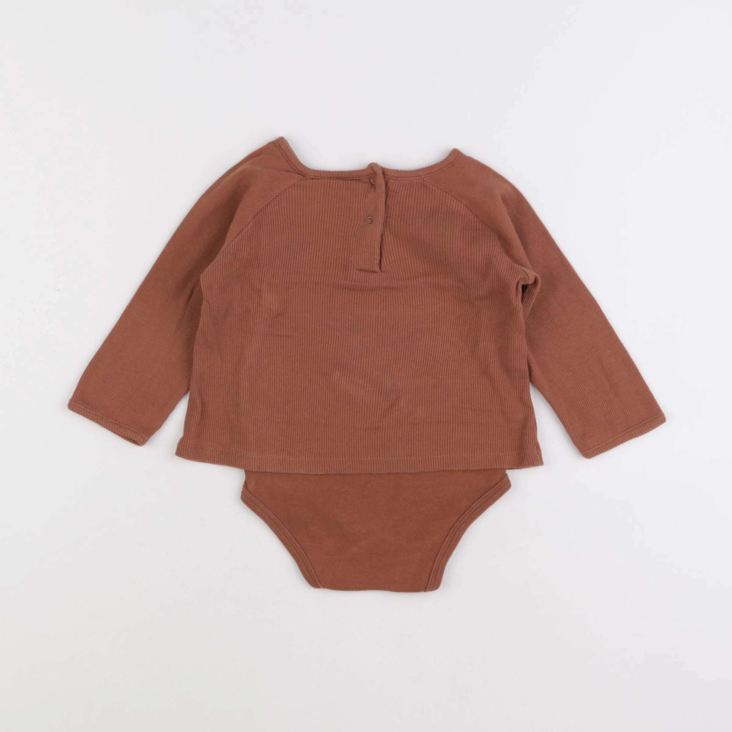 Vertbaudet - body tee-shirt marron - 12 mois
