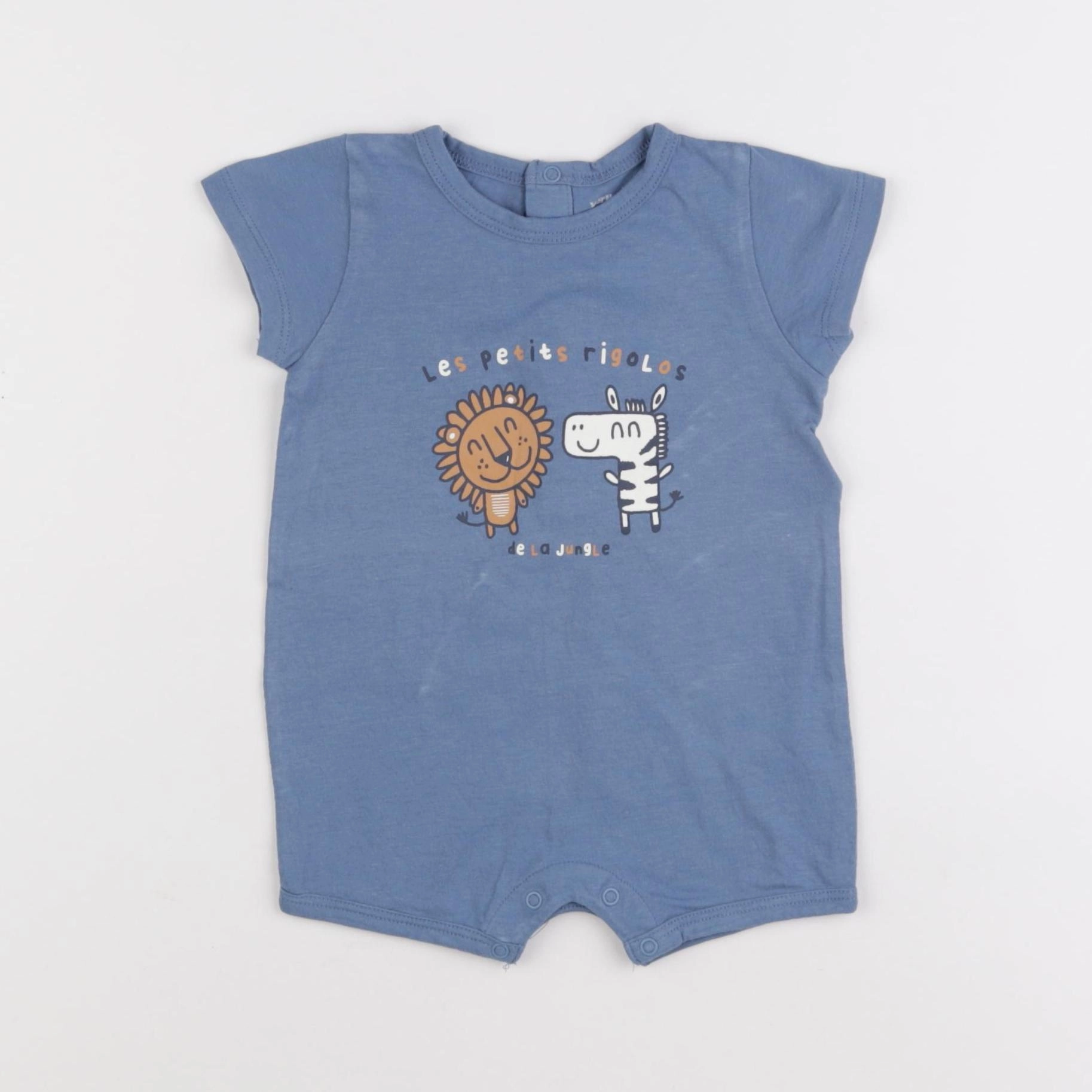 Vertbaudet - pyjama coton bleu - 6 mois