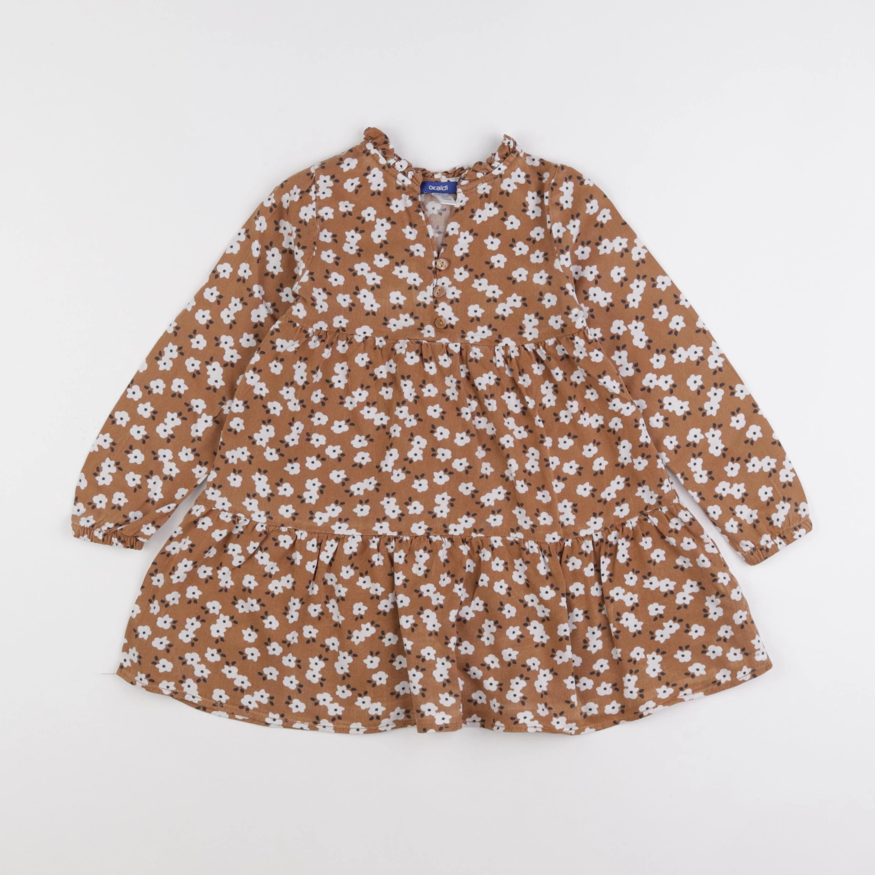 Okaidi - robe marron - 4 ans