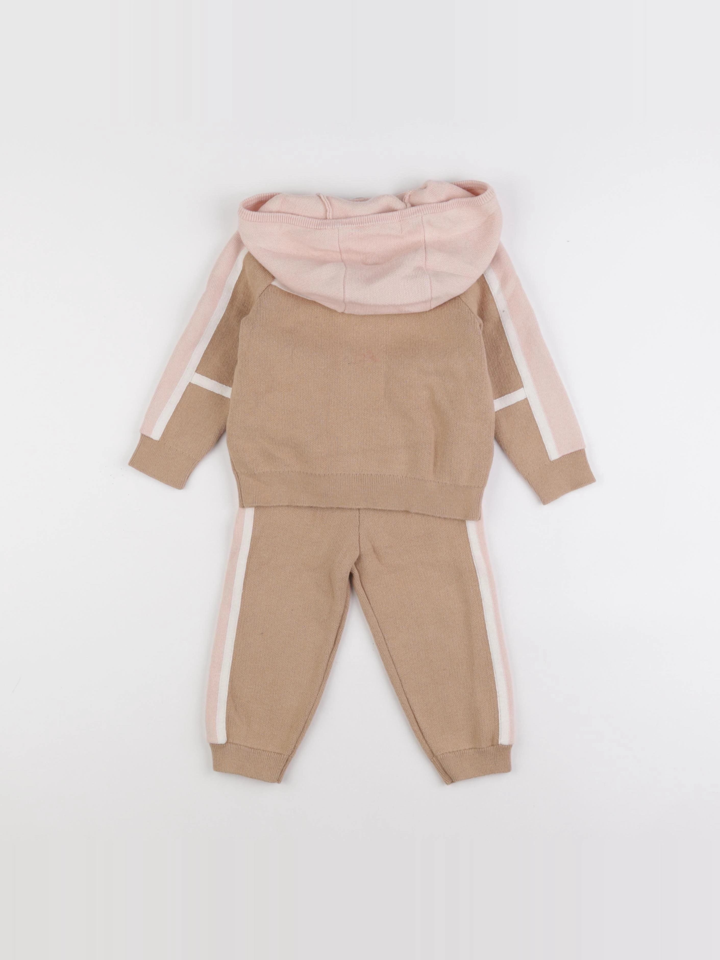 Chloé - ensemble beige, rose - 18 mois