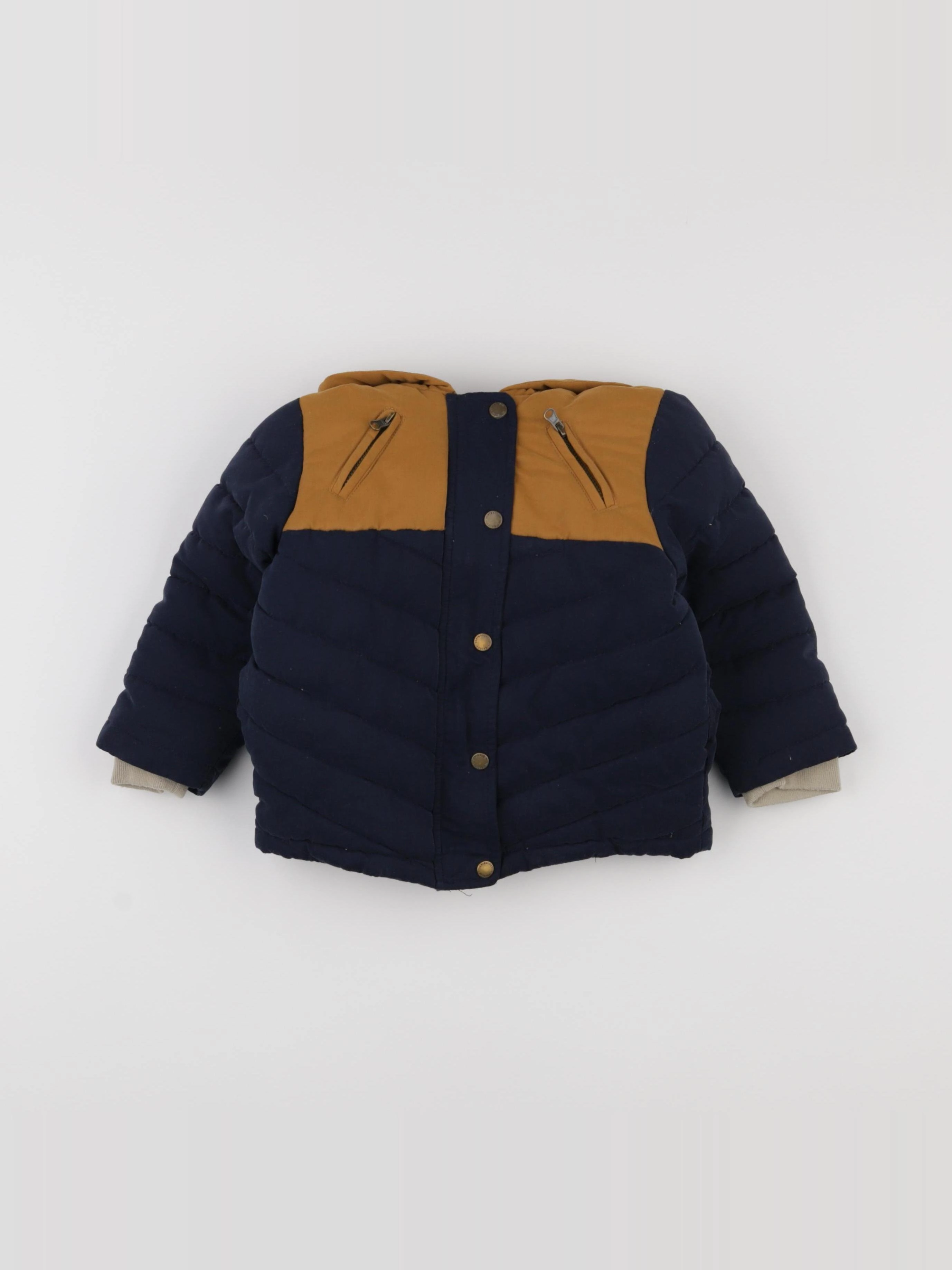 Vertbaudet - manteau orange, bleu - 2 ans