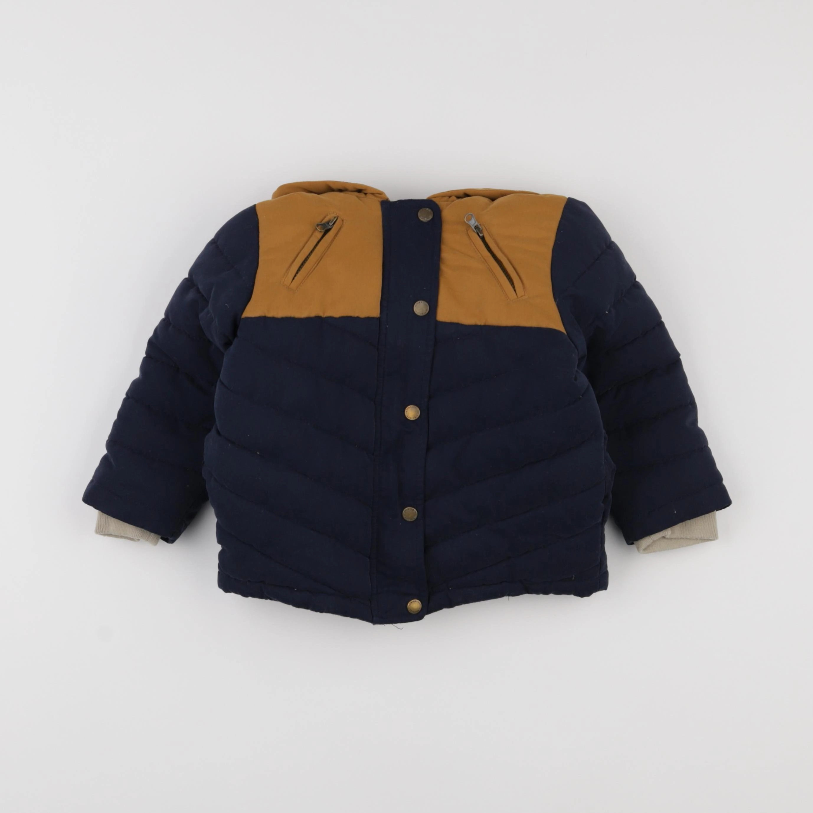 Vertbaudet - manteau orange, bleu - 2 ans