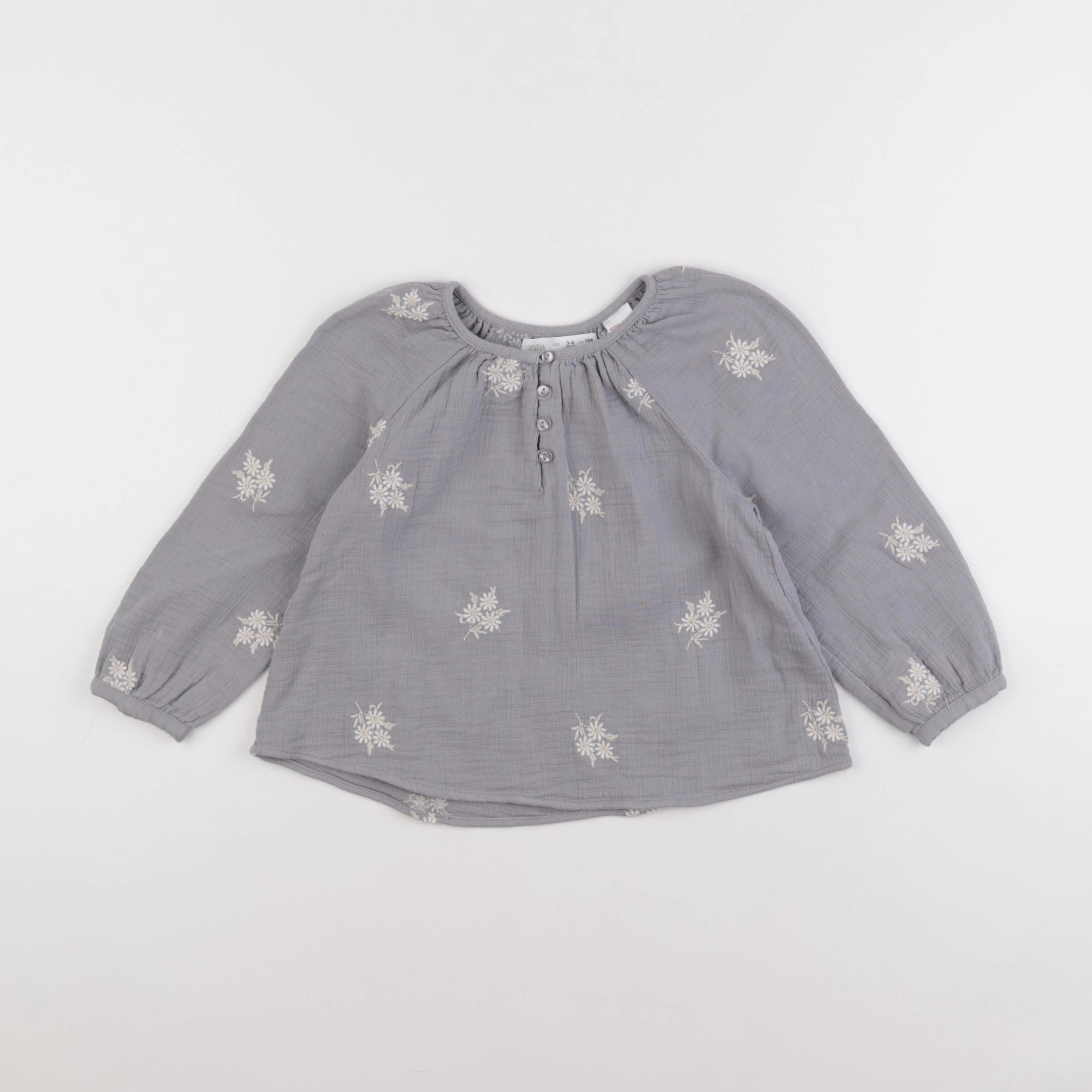 Zara - blouse bleu - 3/4 ans