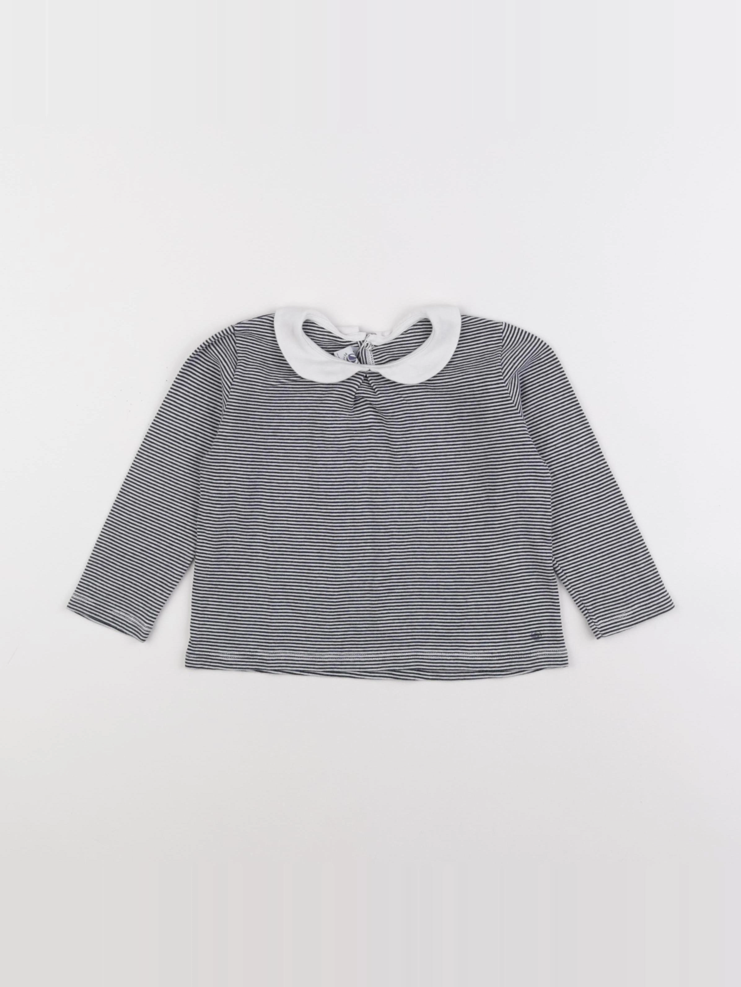 Petit Bateau - tee-shirt bleu, blanc - 36 mois