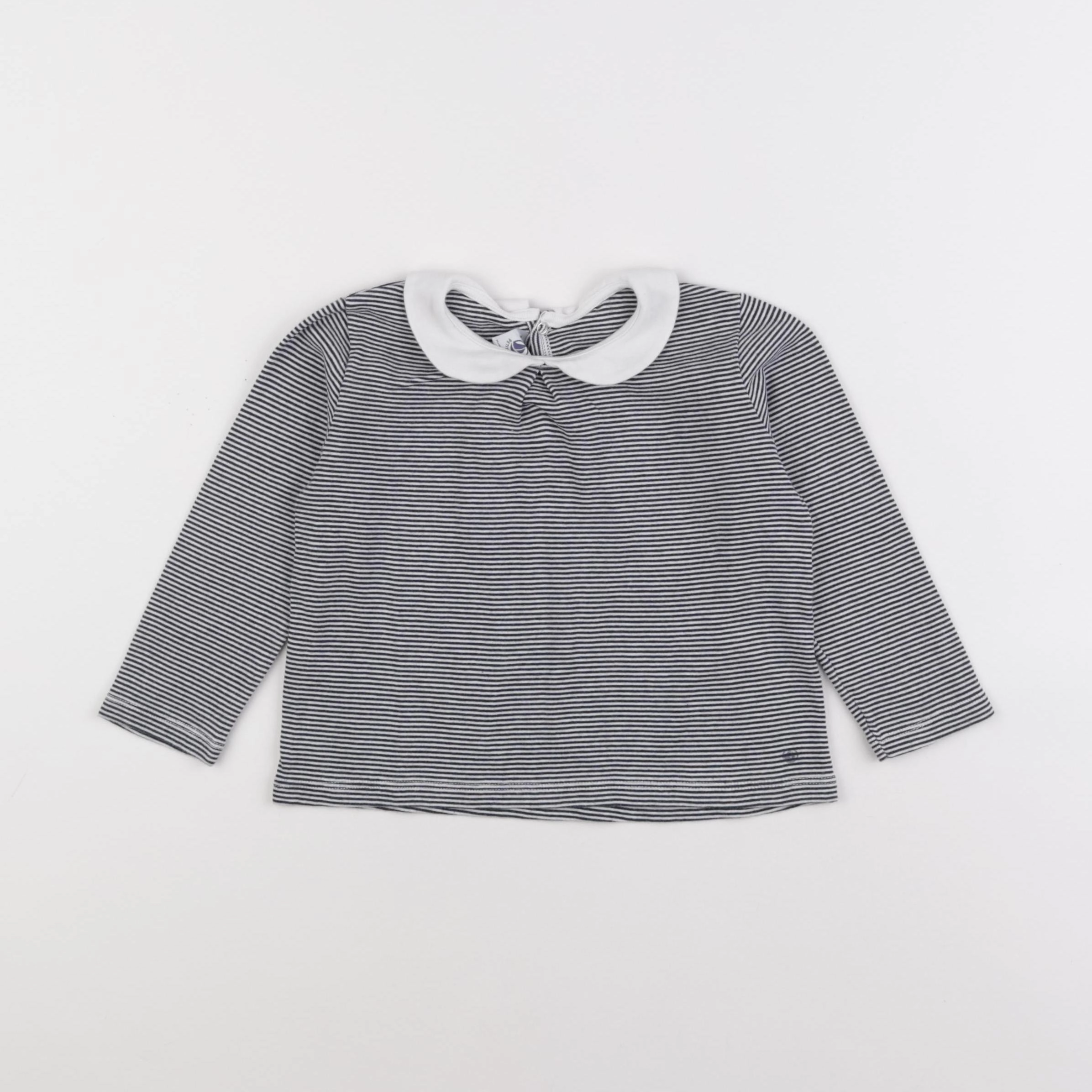 Petit Bateau - tee-shirt bleu, blanc - 36 mois