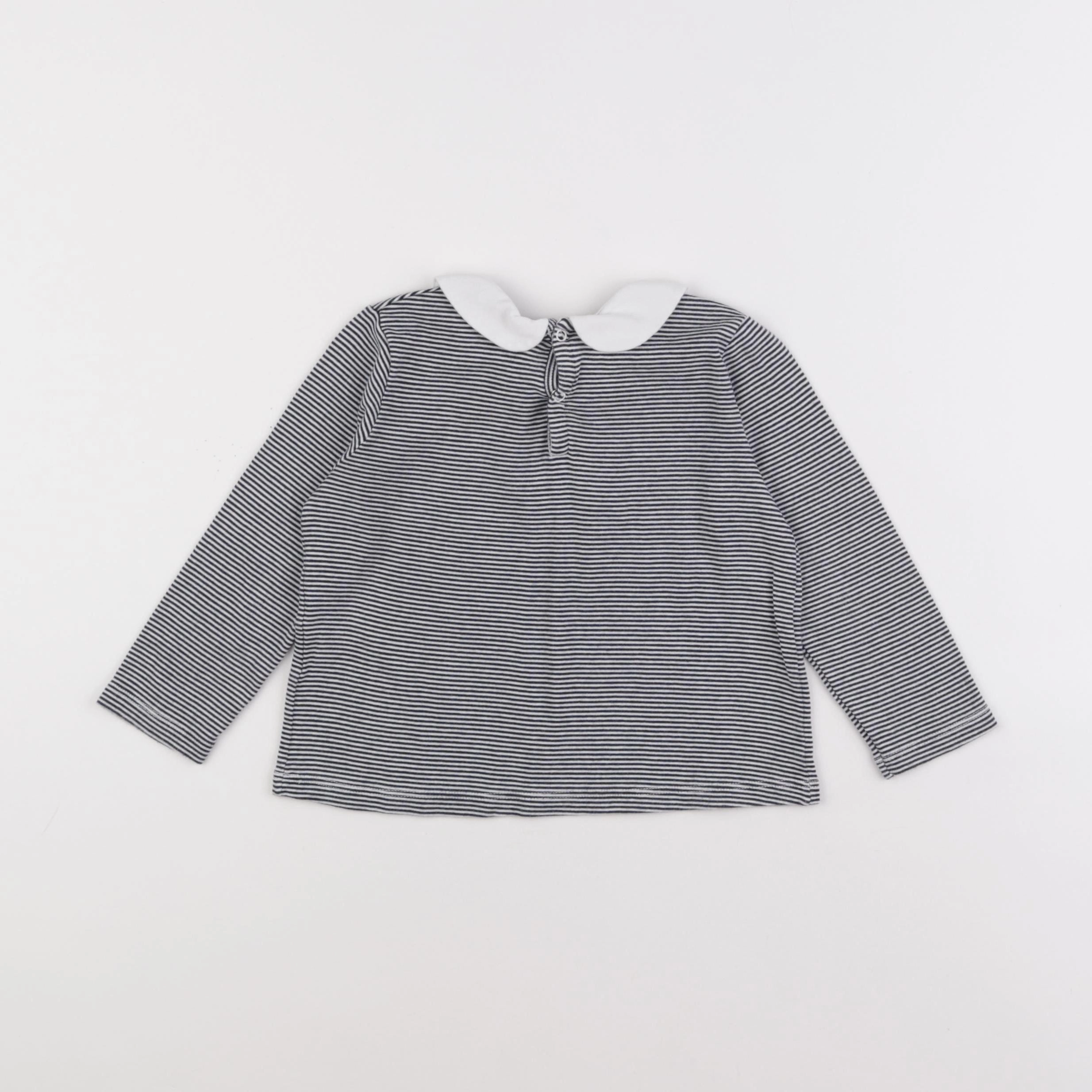 Petit Bateau - tee-shirt bleu, blanc - 36 mois